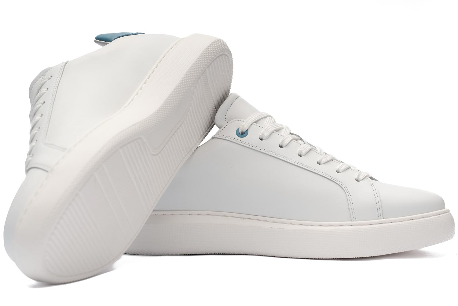 Sneakers albi piele naturala