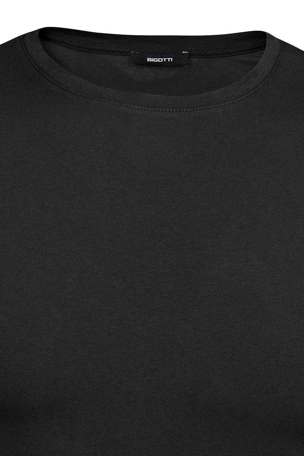 Tricou slim negru guler rotund