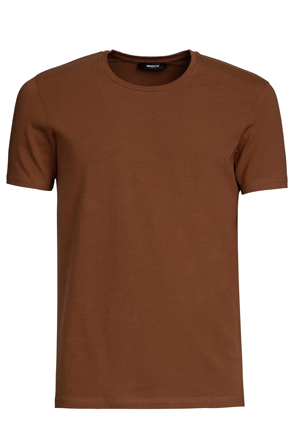 Tricou slim maro guler rotund