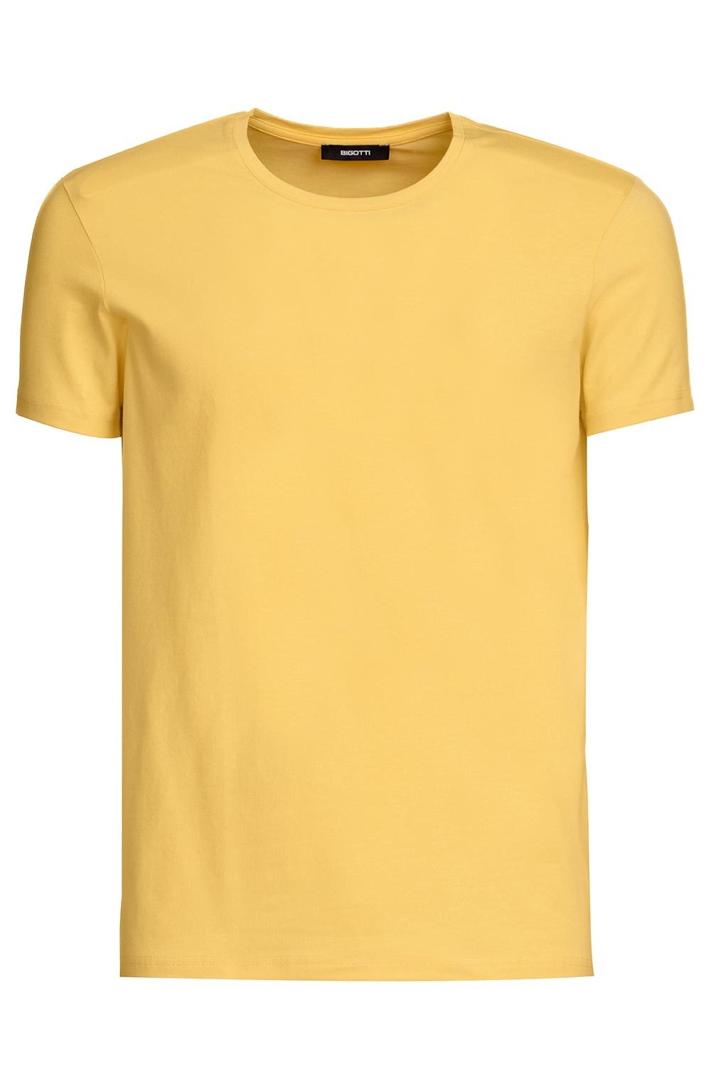 Tricou slim galben guler rotund