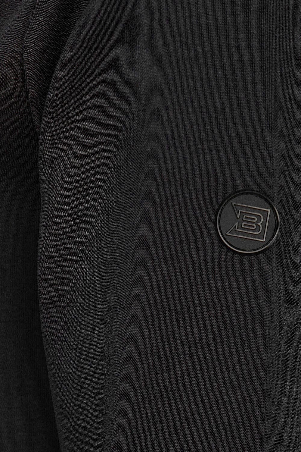 Hanorac slim negru cu gluga