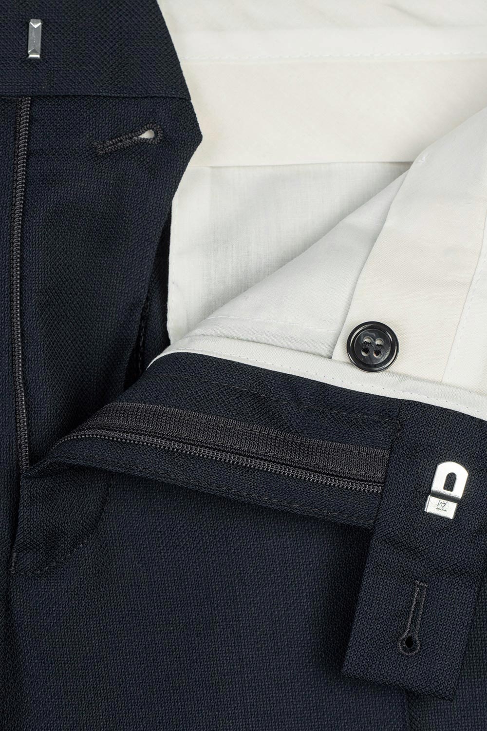 Pantaloni slim conti bleumarin uni