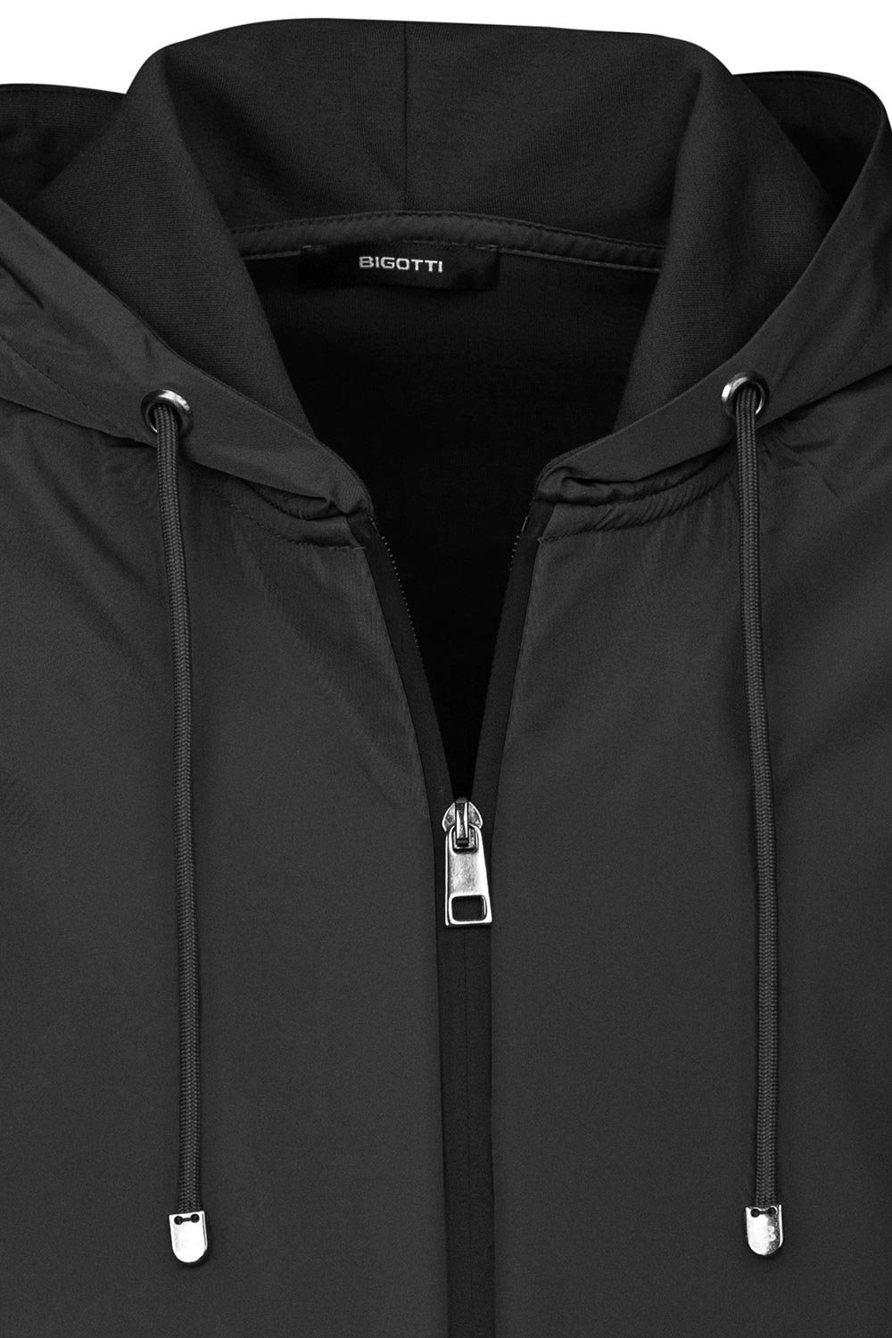 Hanorac slim negru cu fermoar