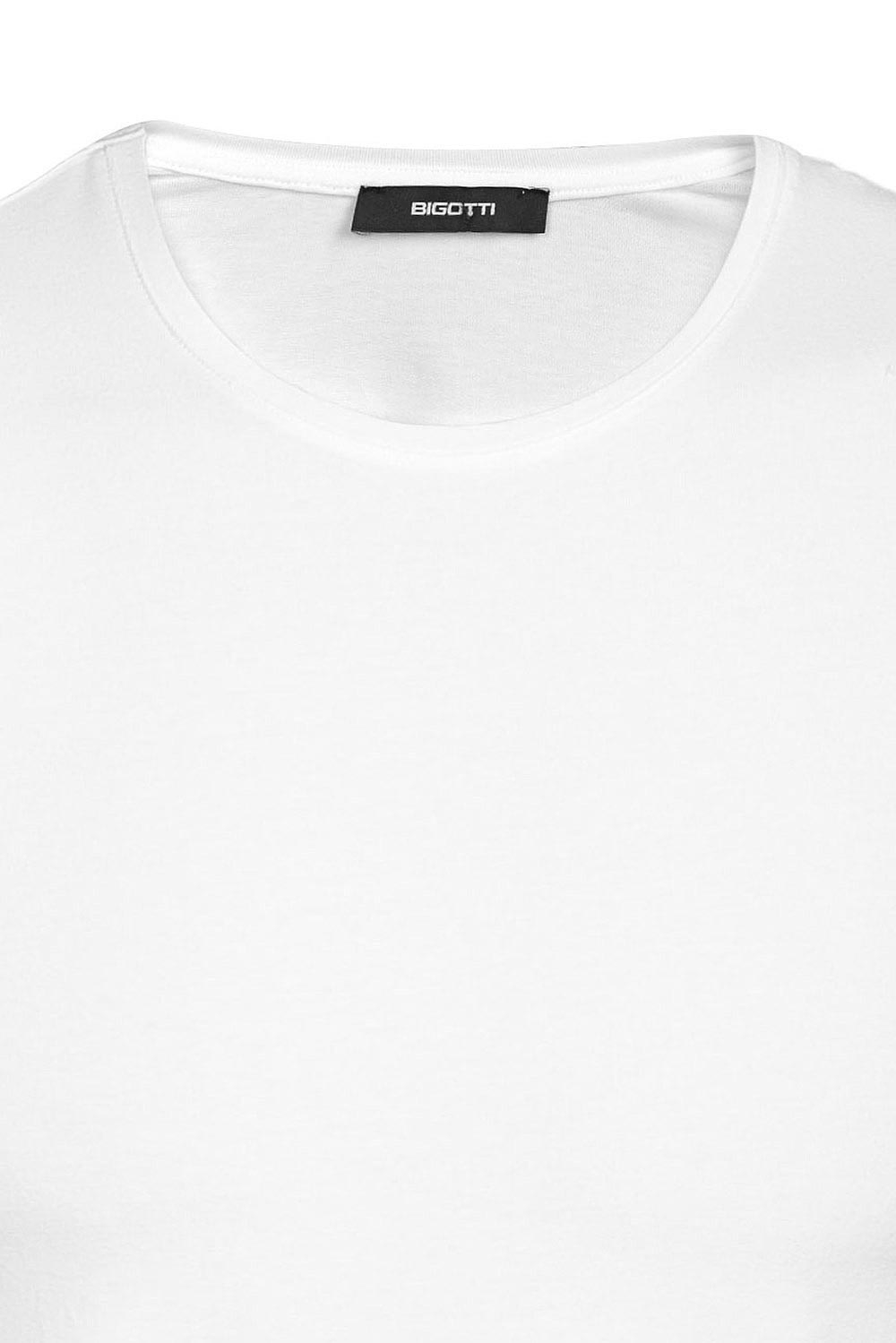 Tricou slim alb guler rotund