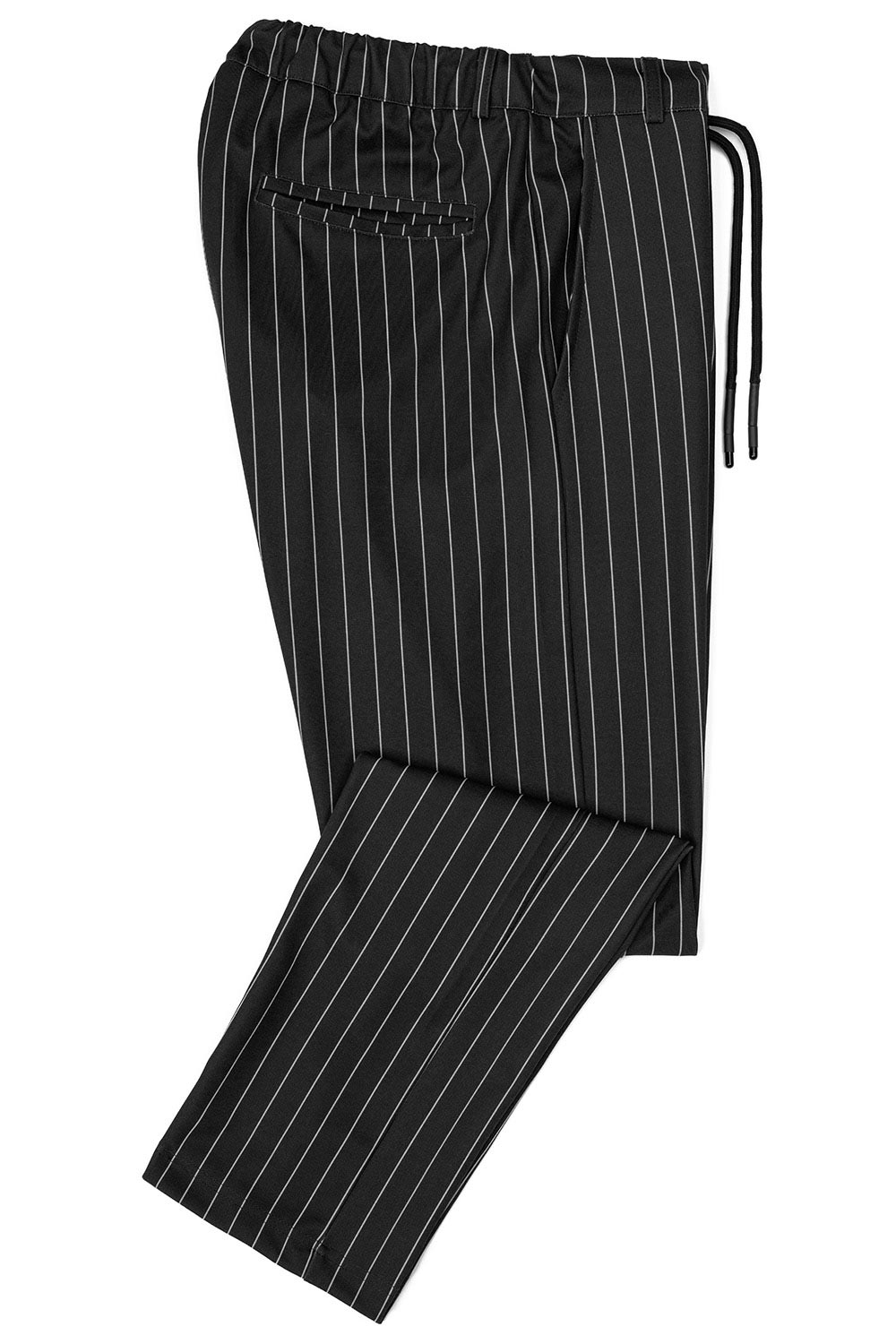 Pantaloni slim negri in dungi