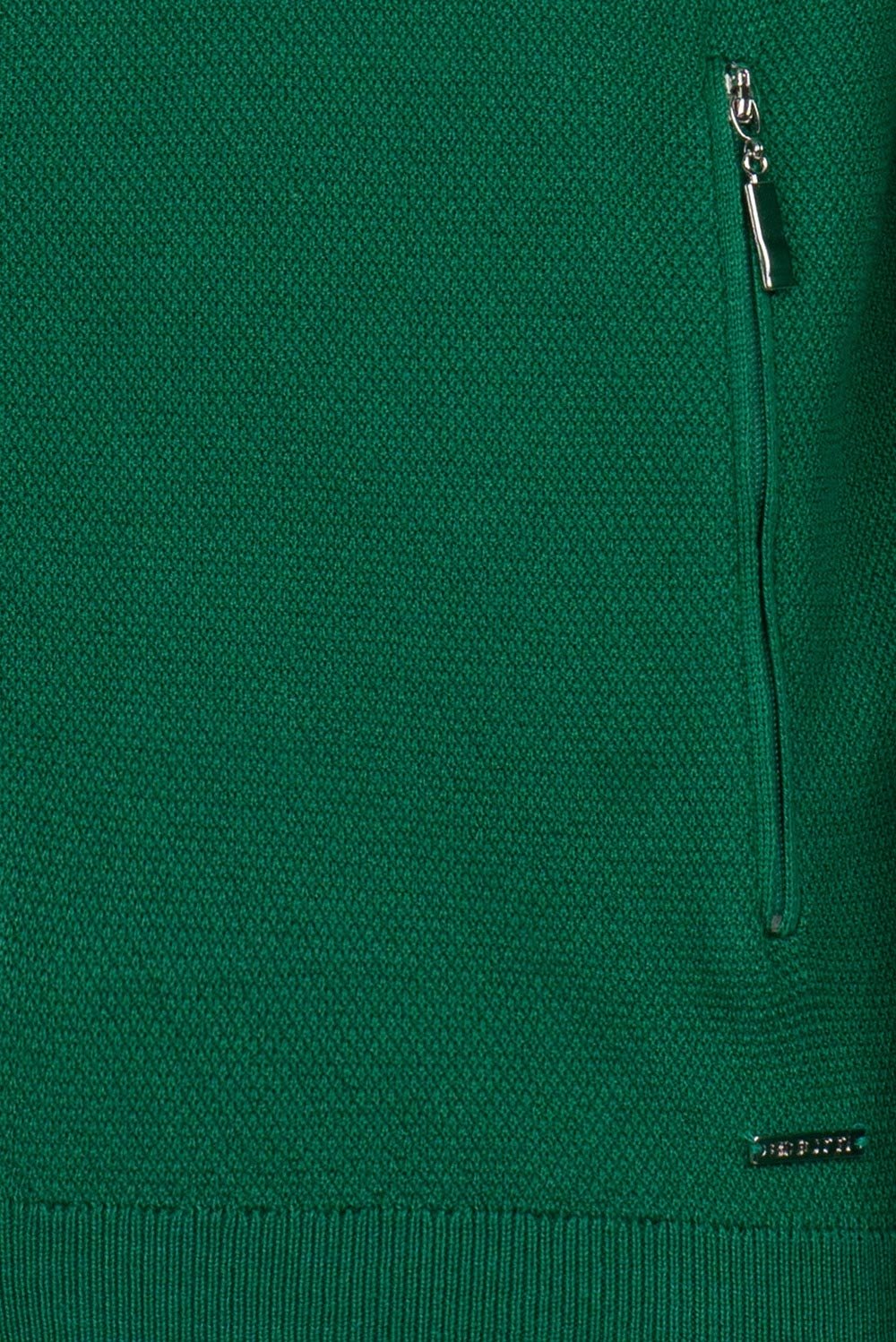 Pulover regular verde cu fermoar