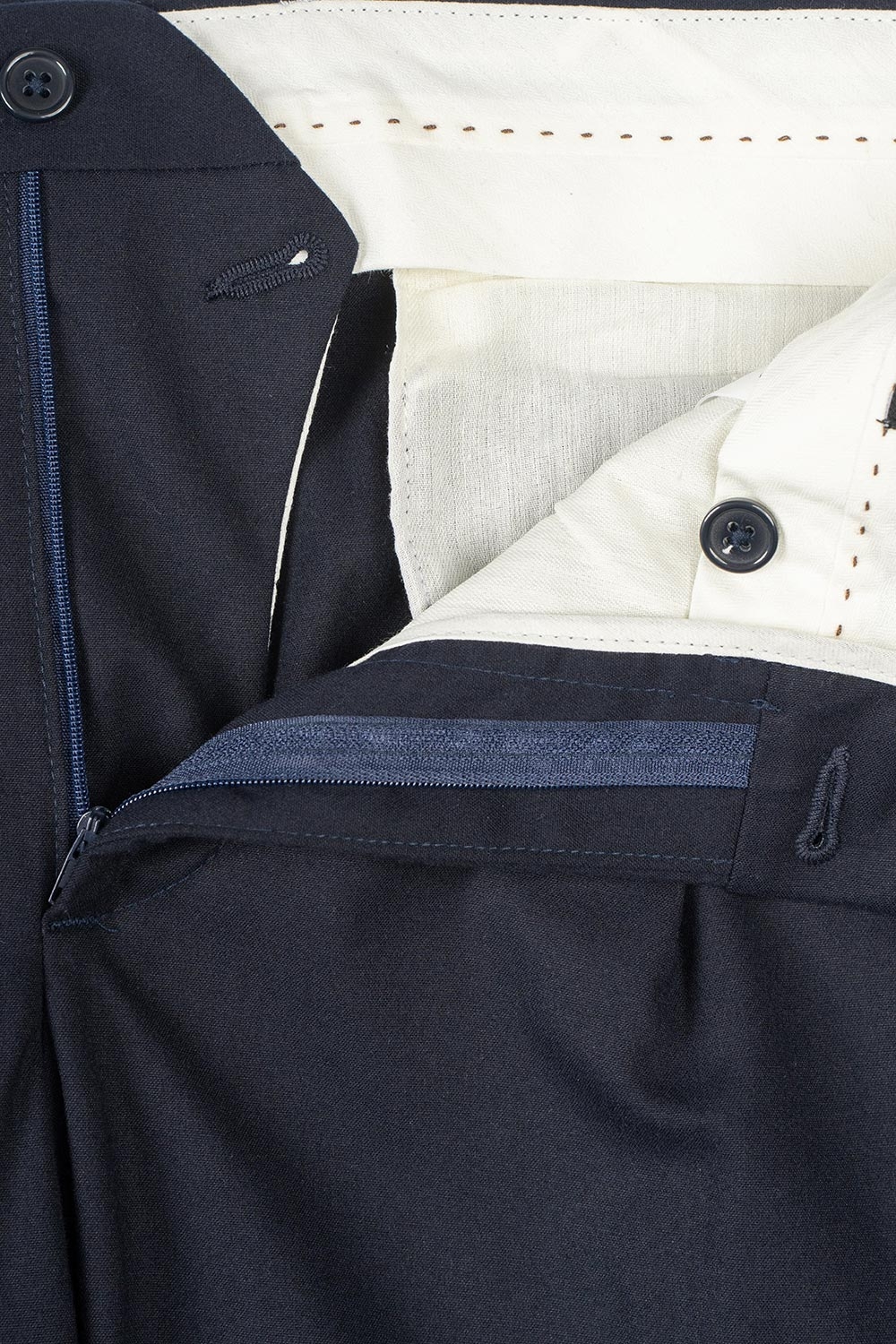 Pantaloni slim albastri uni