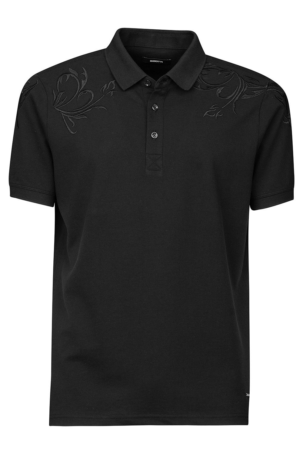 Tricou polo slim negru uni