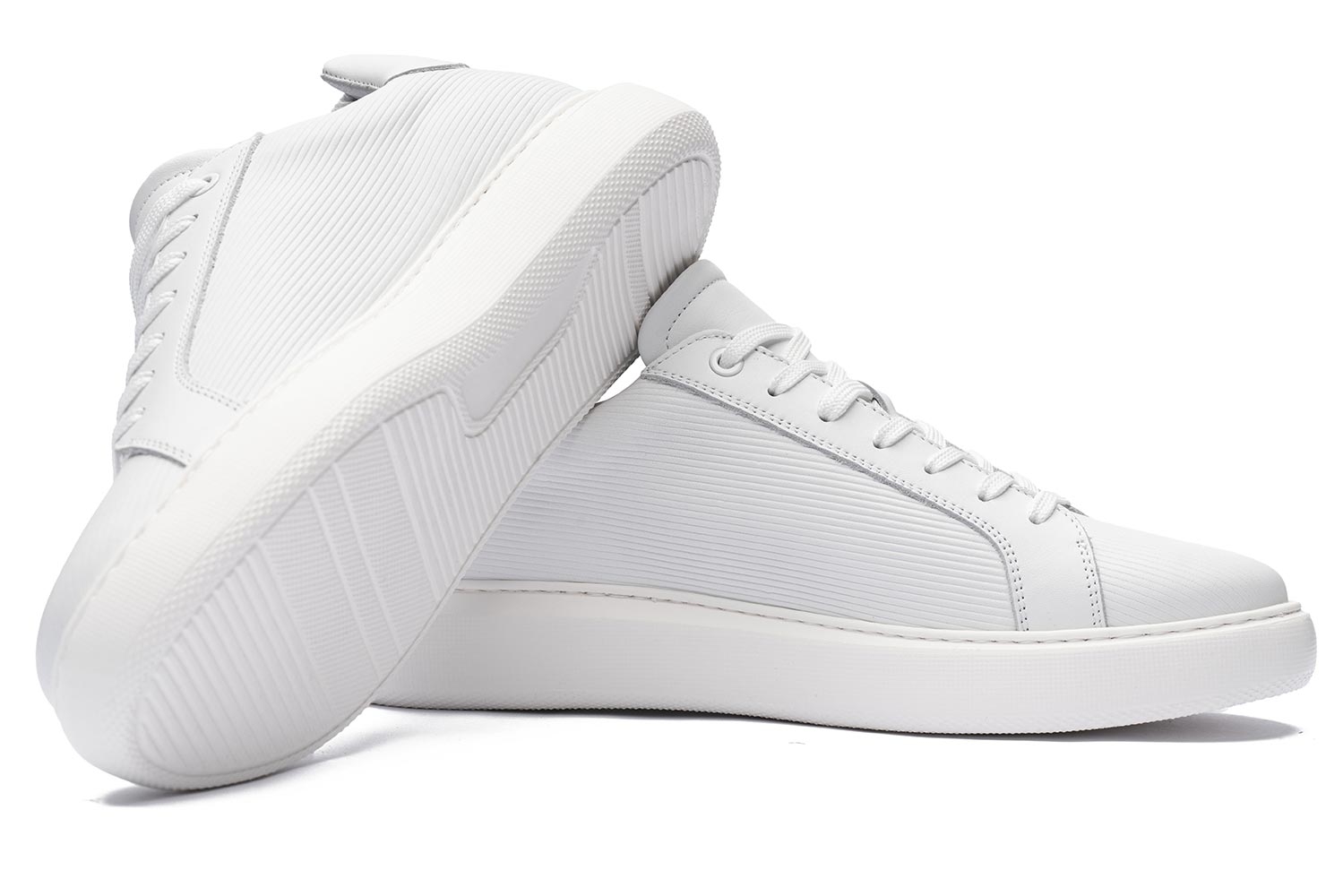 Sneakers albi piele naturala