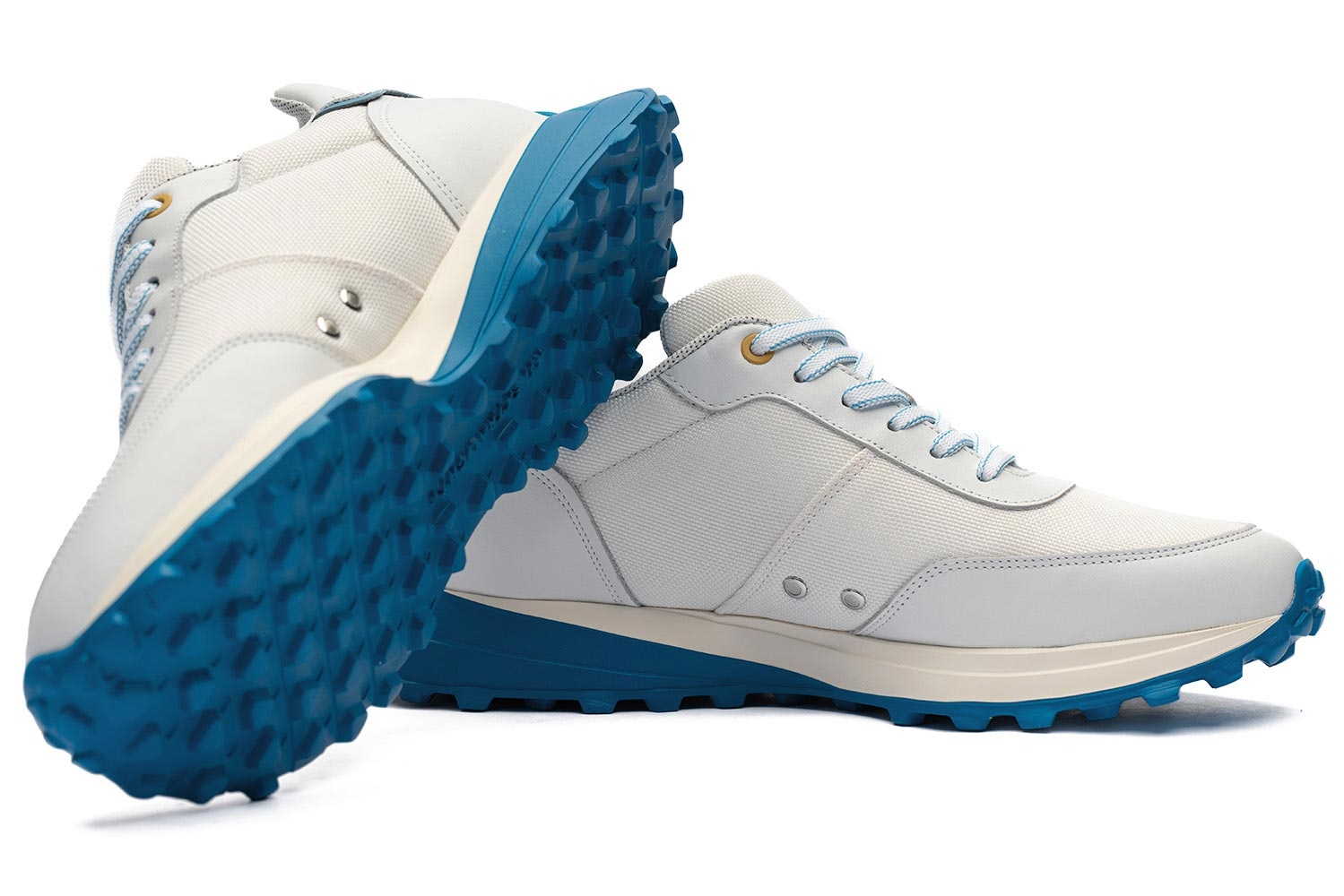 Sneakers albi piele naturala si textil