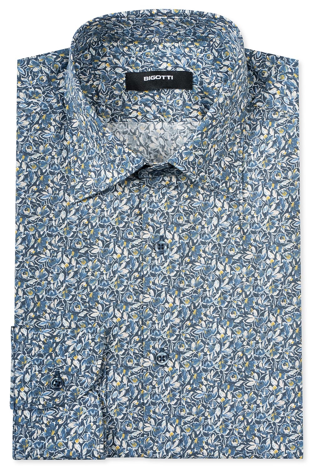 Camasa slim bleu print floral