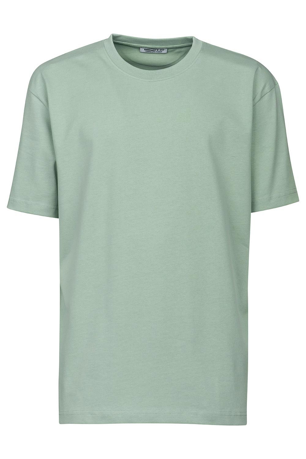 Tricou oversize verde guler rotund