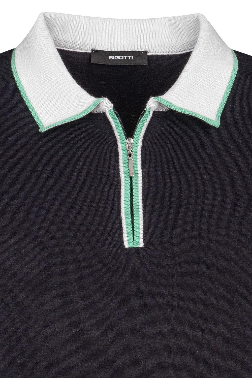 Tricou polo slim bleumarin uni