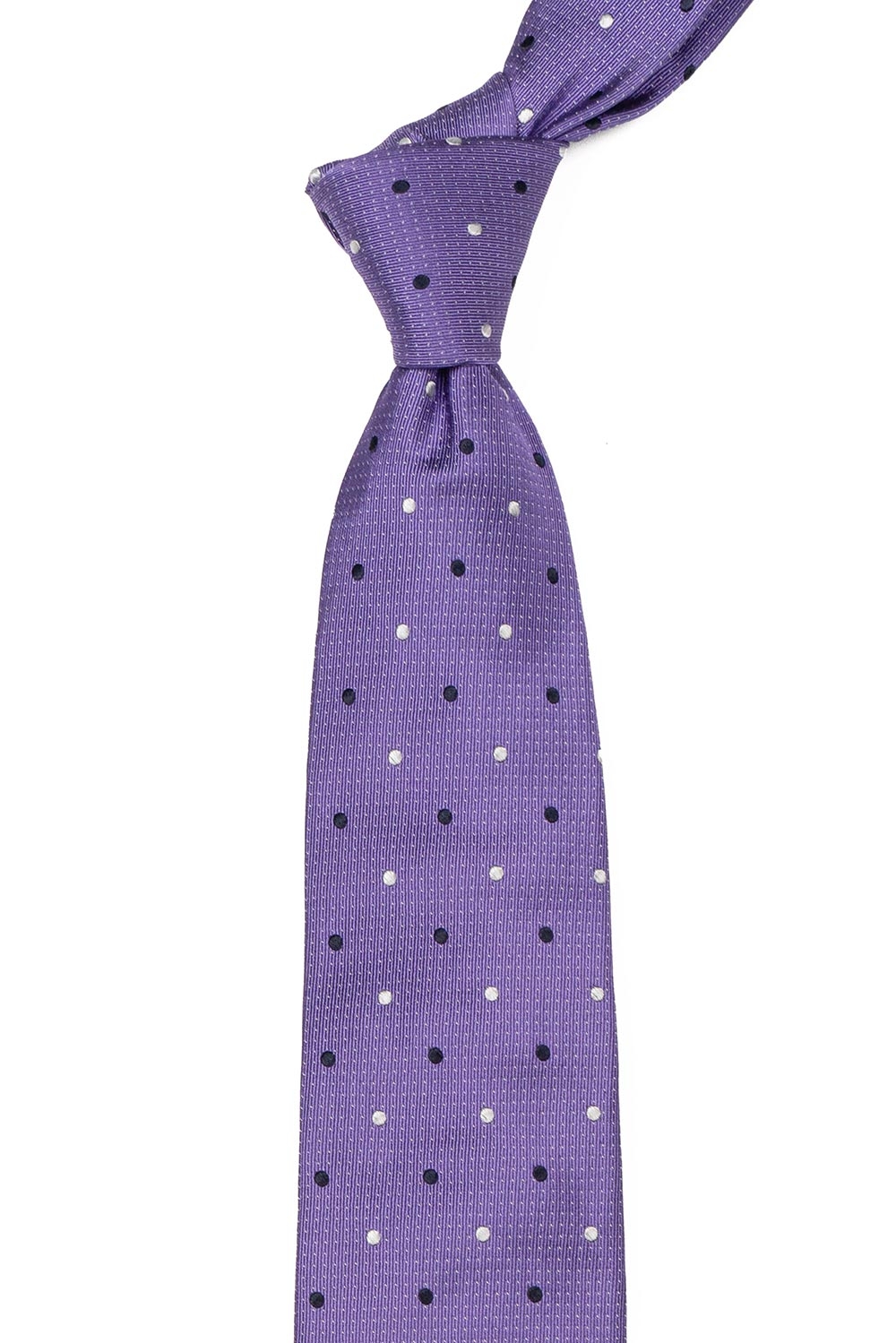 Cravata matase tesuta lila print geometric