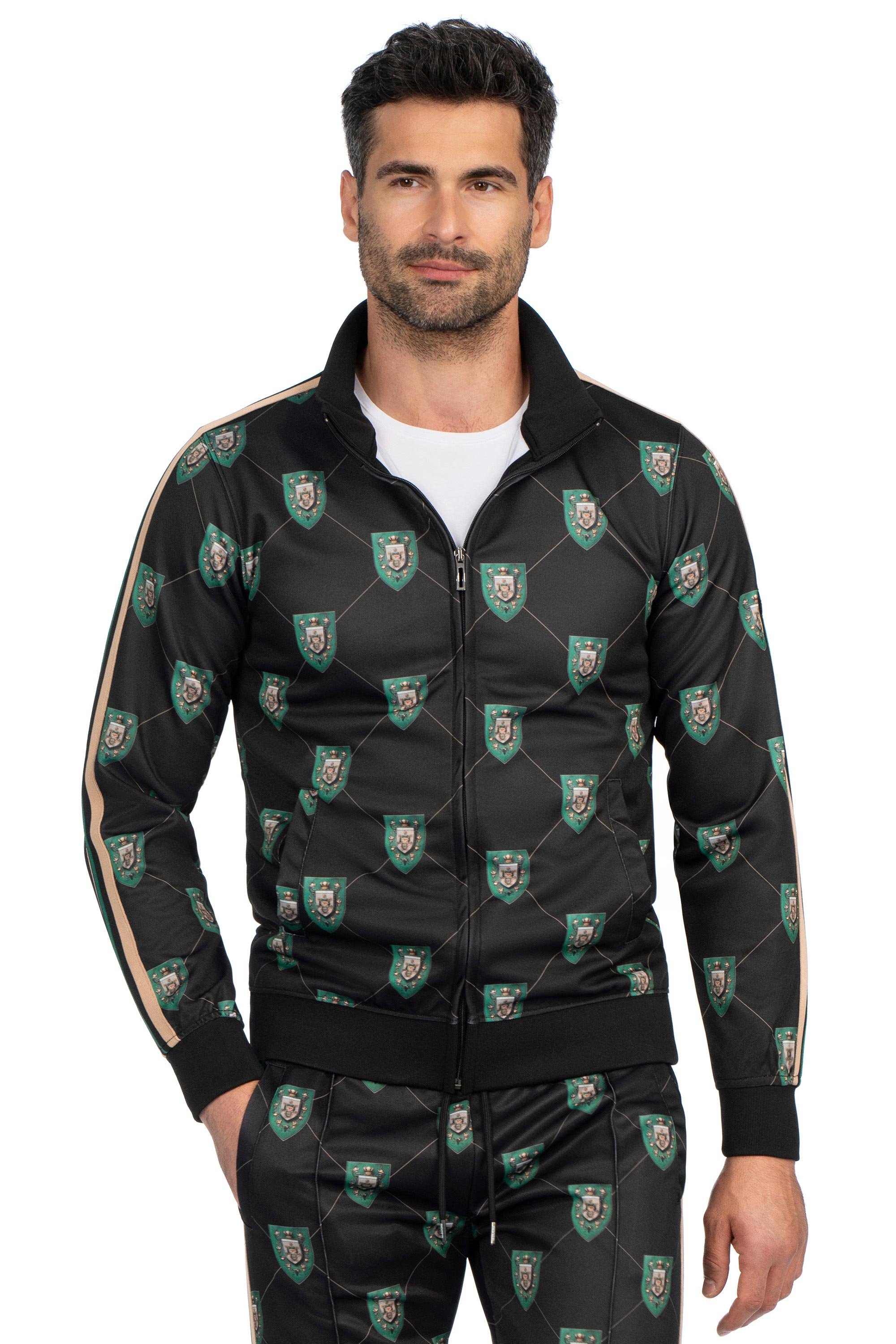 Hanorac slim negru print geometric