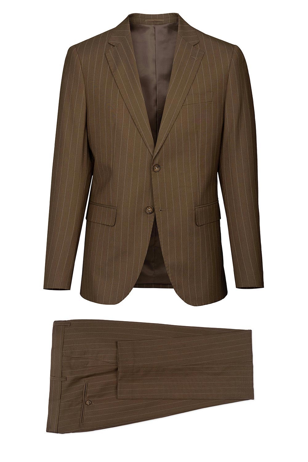 Costum slim maro cu dungi