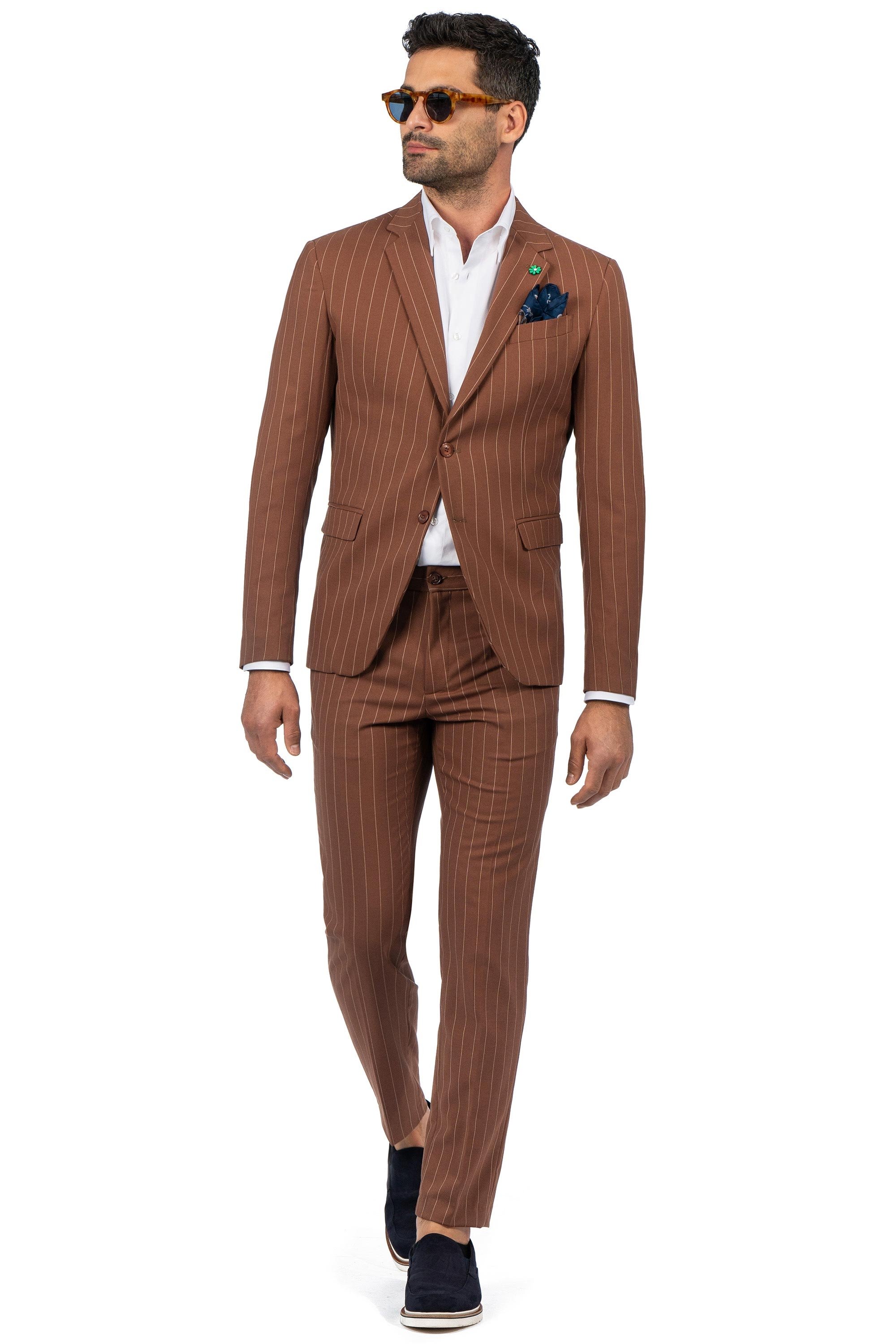 Costum slim maro in dungi