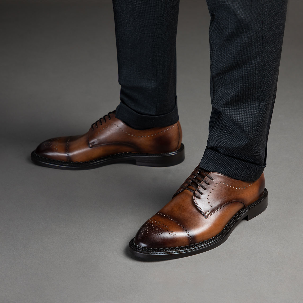 Pantofi Eleganti Barbati 7027 Vitello Negru