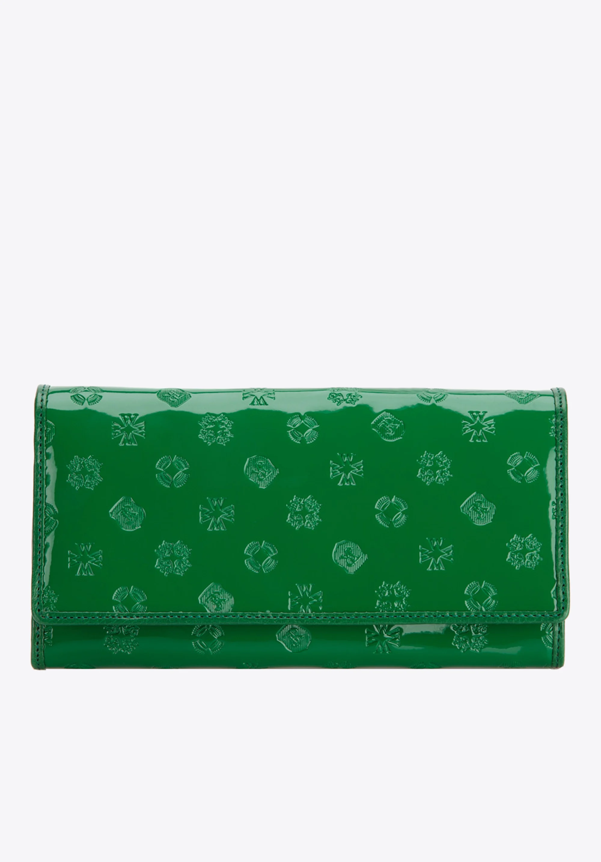 Damski portfel skórzany lakierowany z monogramem