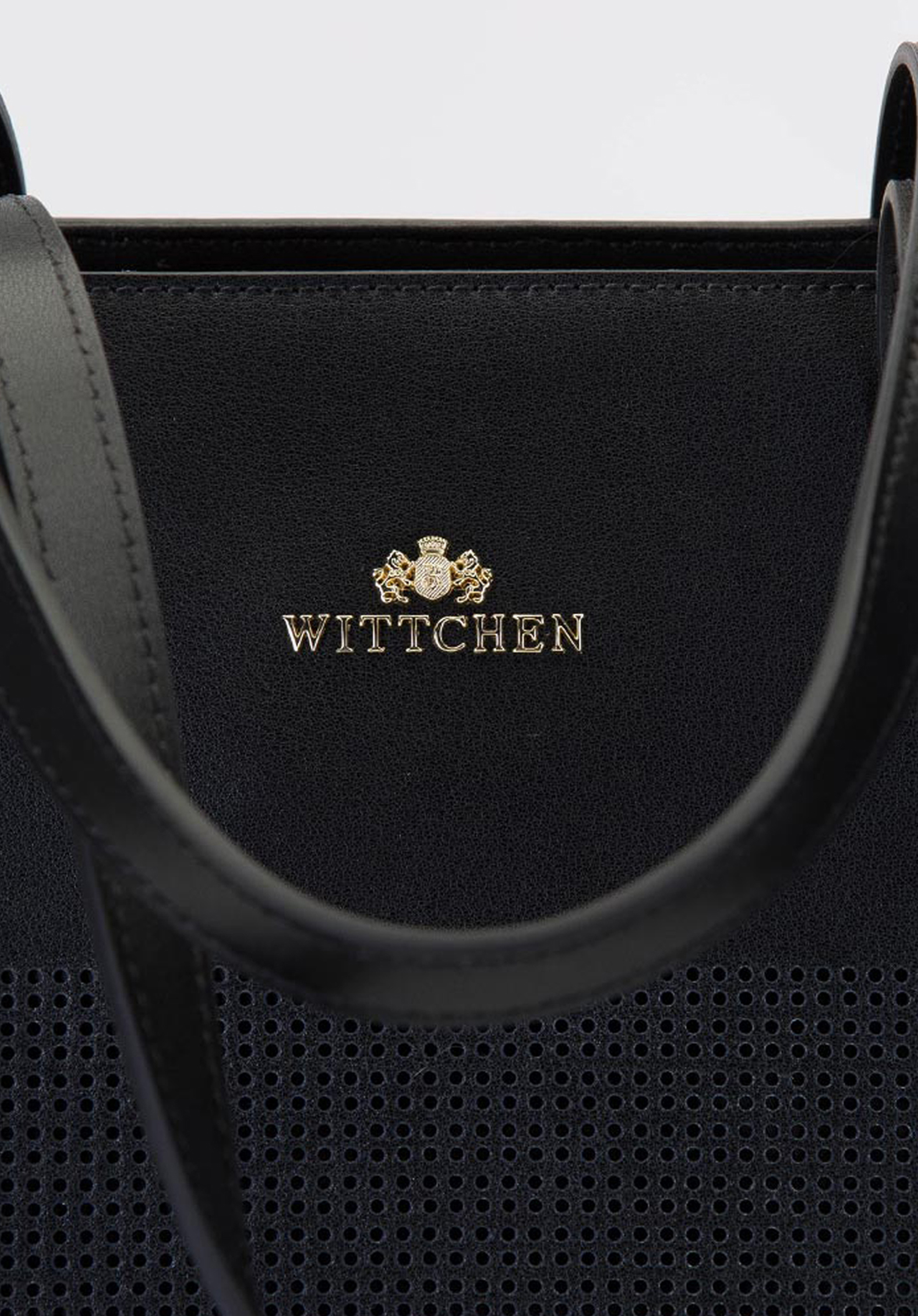 Torebka shopperka skórzana dziurkowana