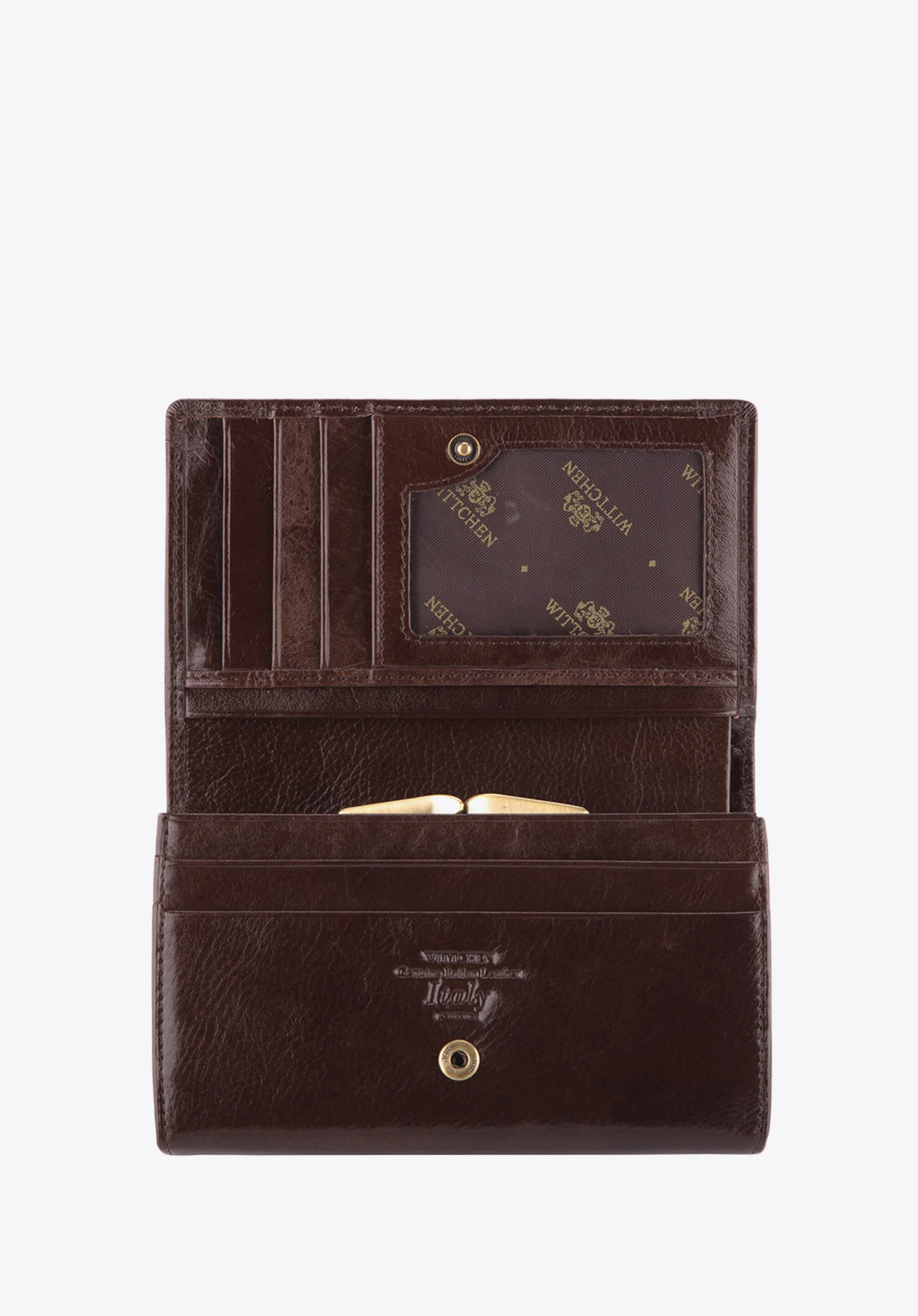 Damski portfel ze skóry z kieszenią na bigiel