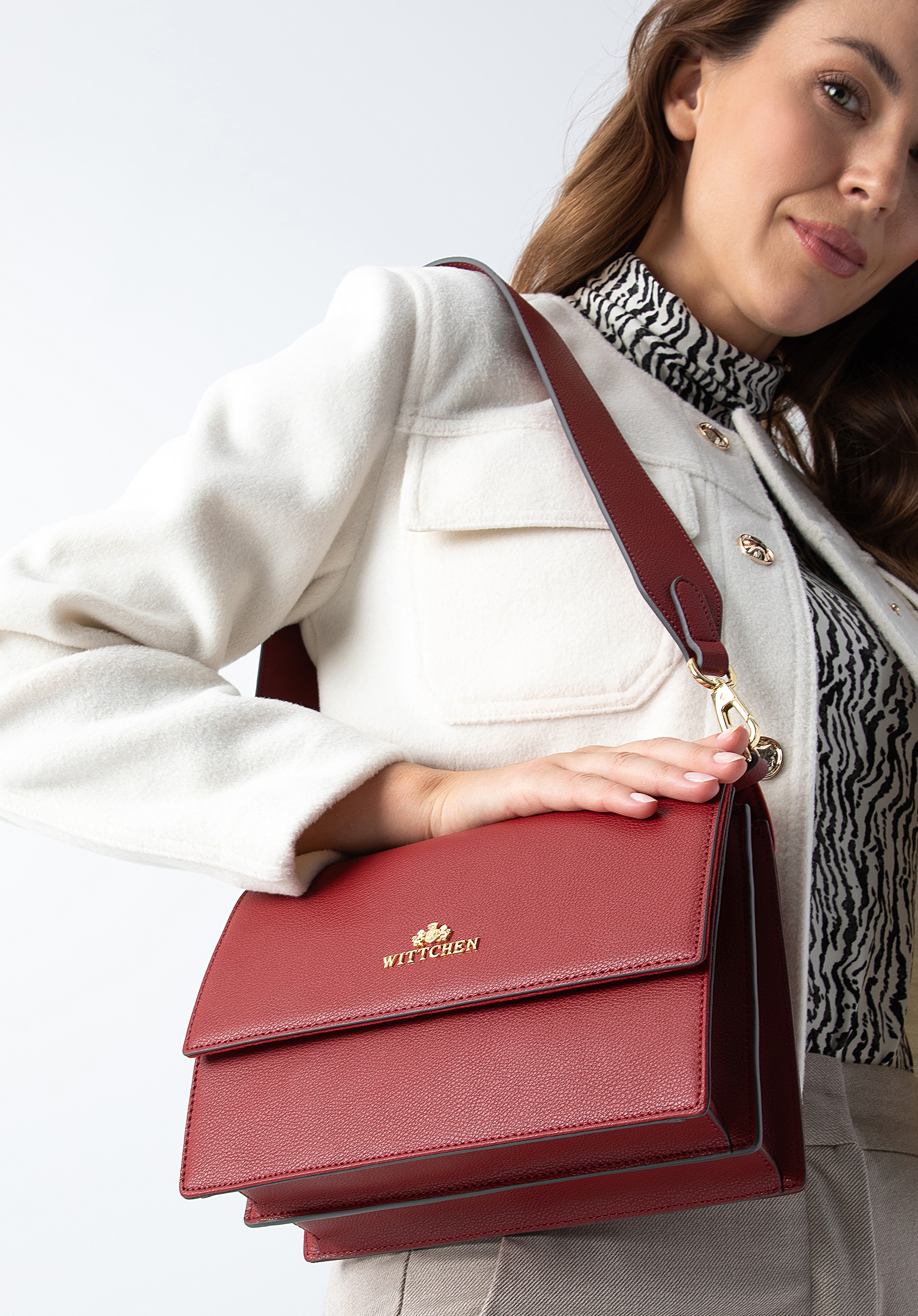 Damska torebka skórzana dwukomorowa klasyczna