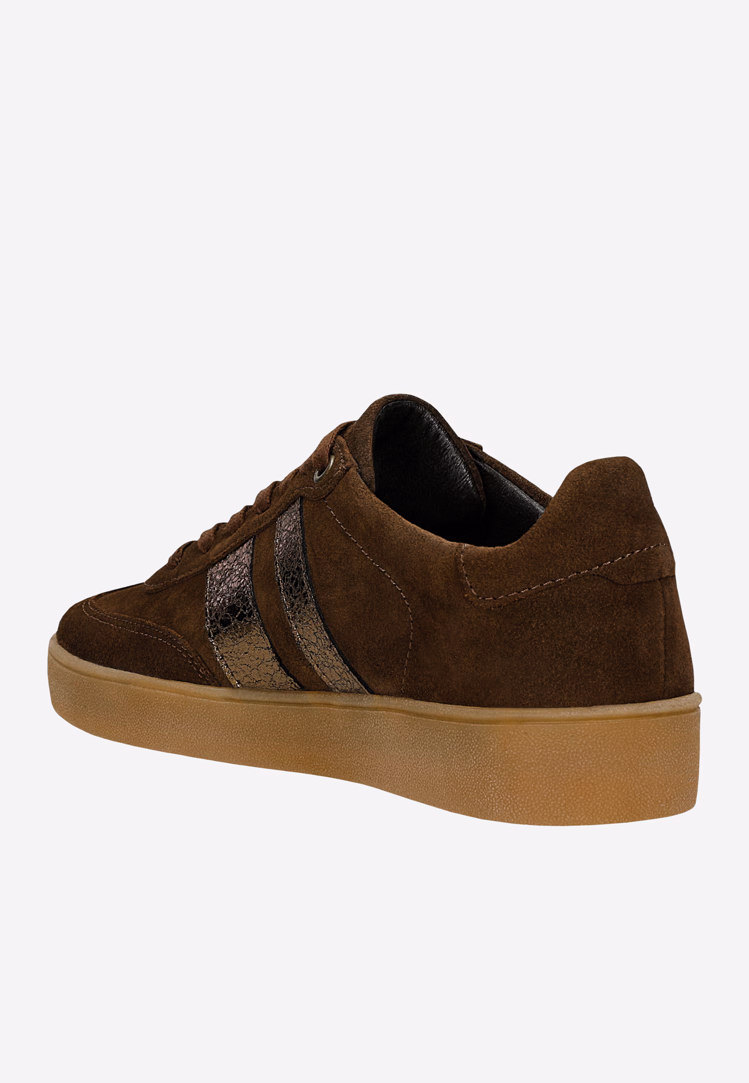 Biało-szare trampki damskie na płaskiej brązowej podeszwie