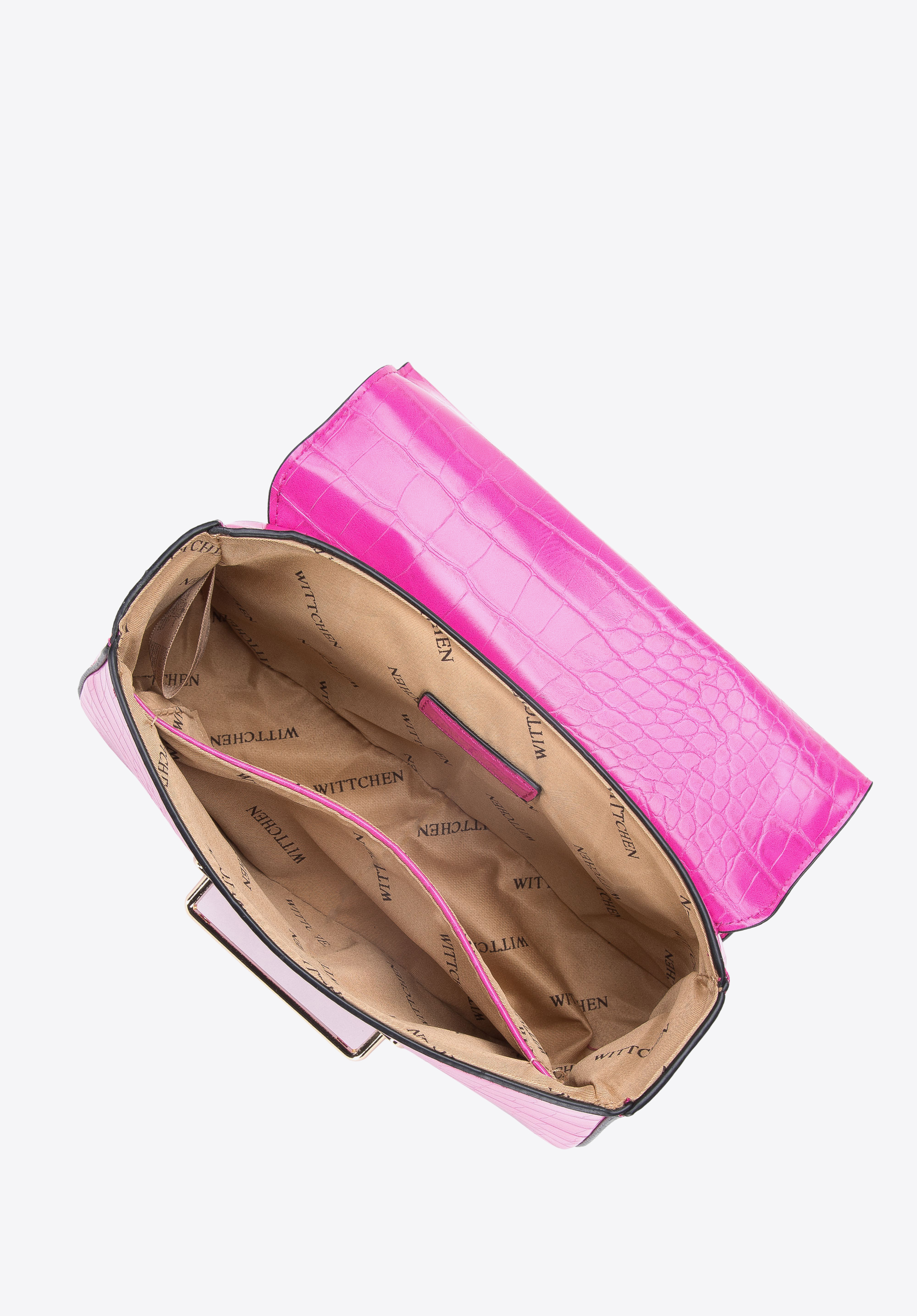 Damska listonoszka z ekoskóry croco na łańcuszku