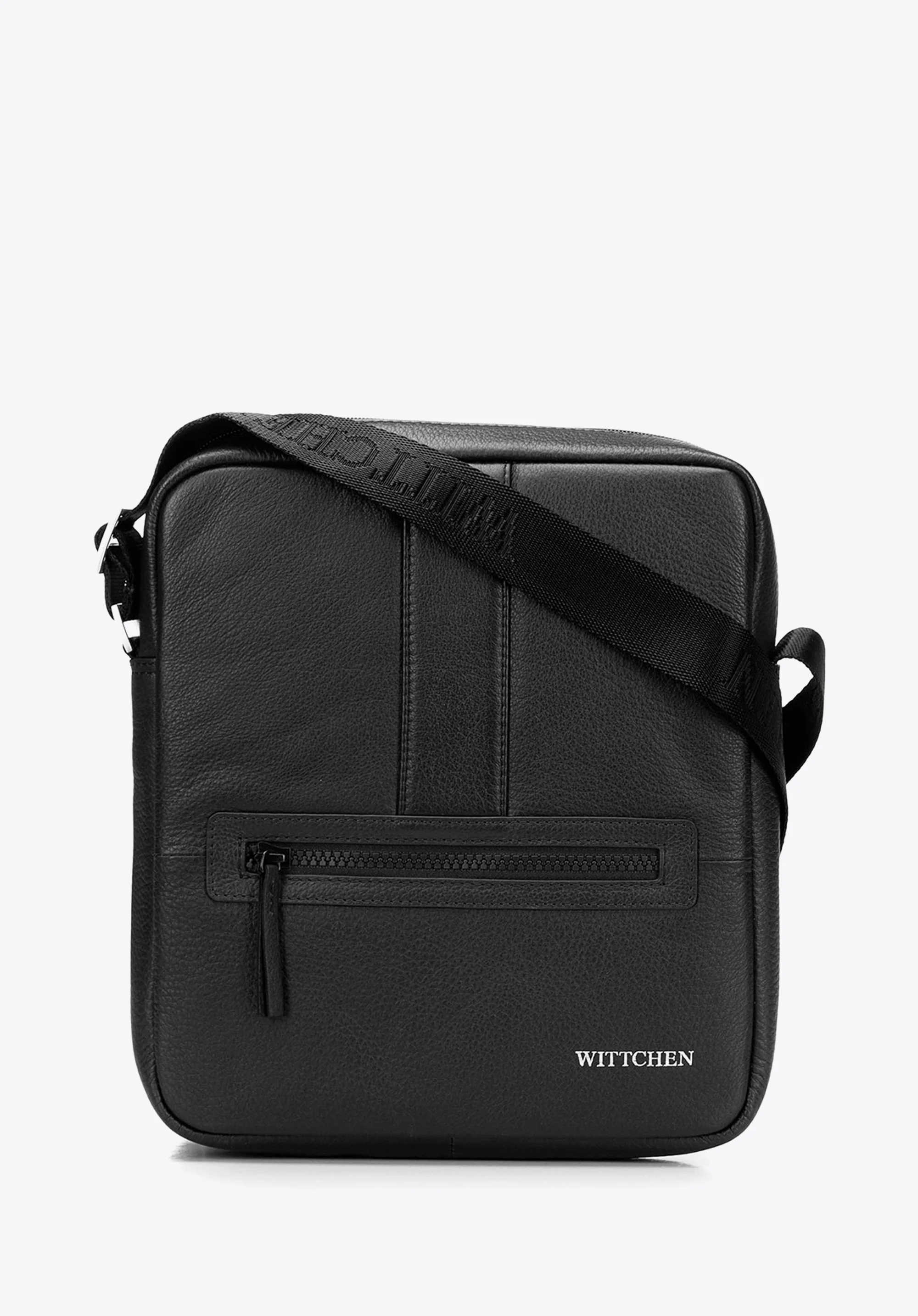 Męska listonoszka skórzana stębnowana średnia