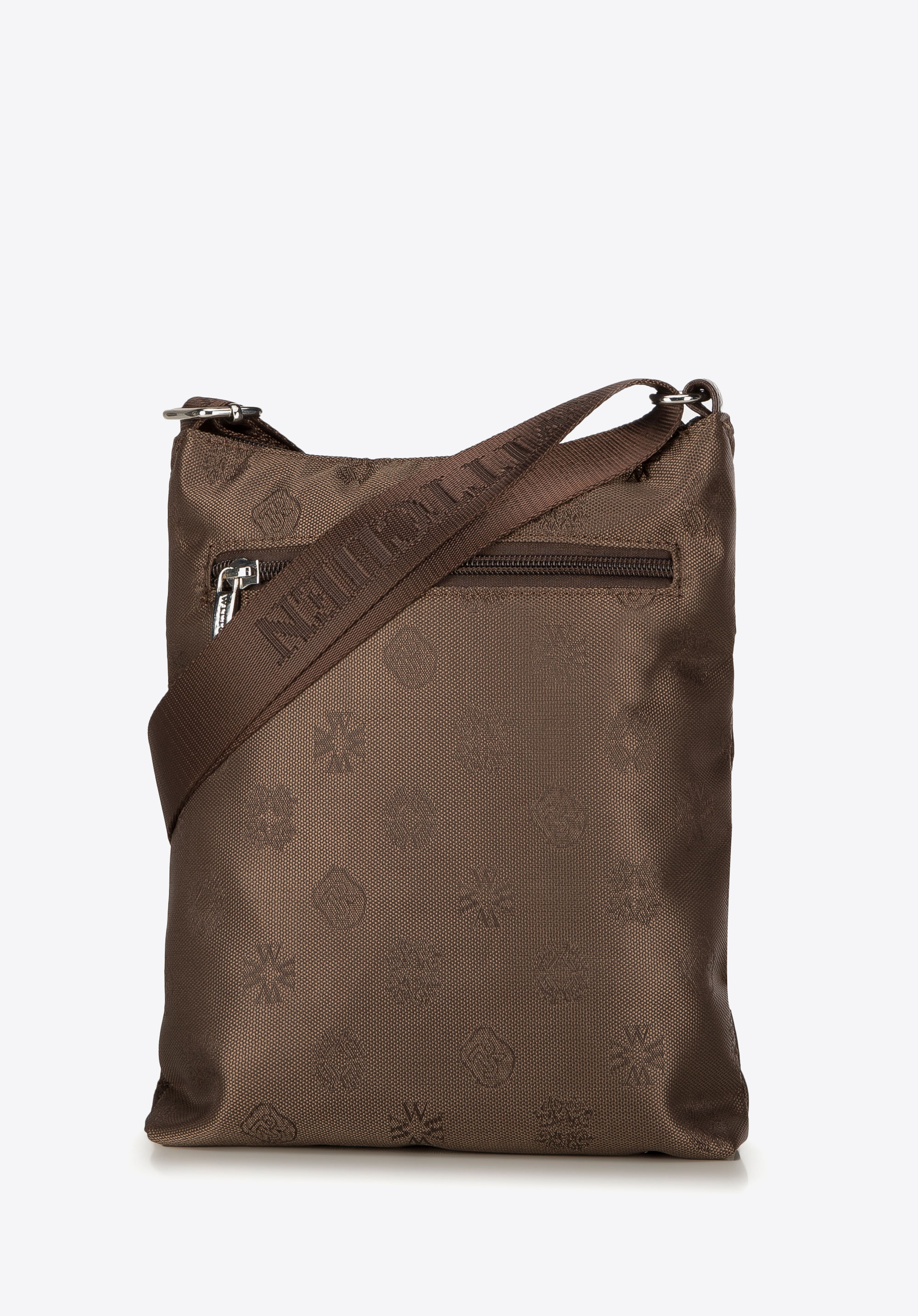 Damska listonoszka z tkaniny w logo z suwakiem