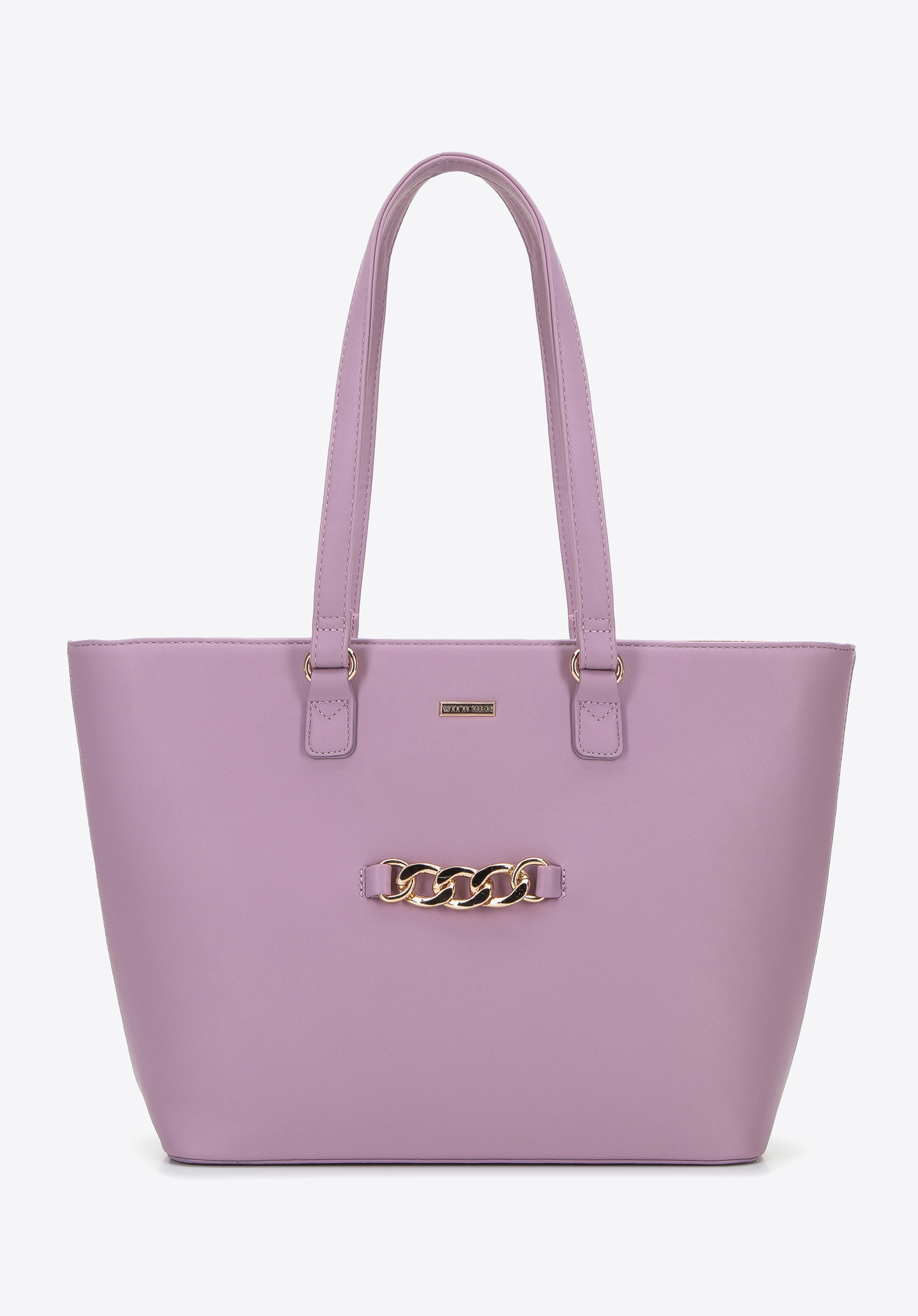 Damska shopperka z łańcuchem na przodzie