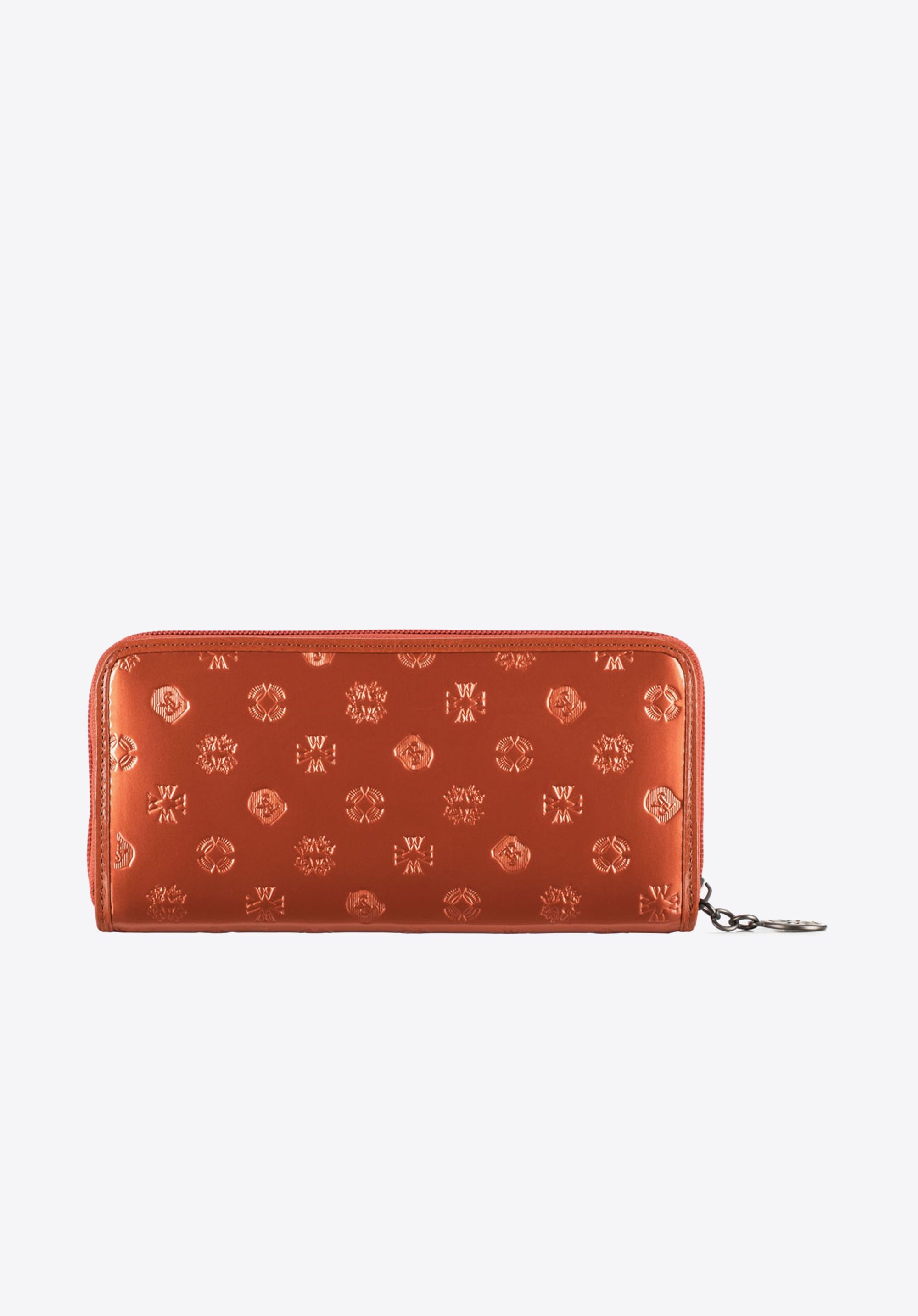 Damski portfel skórzany lakierowany tłoczony