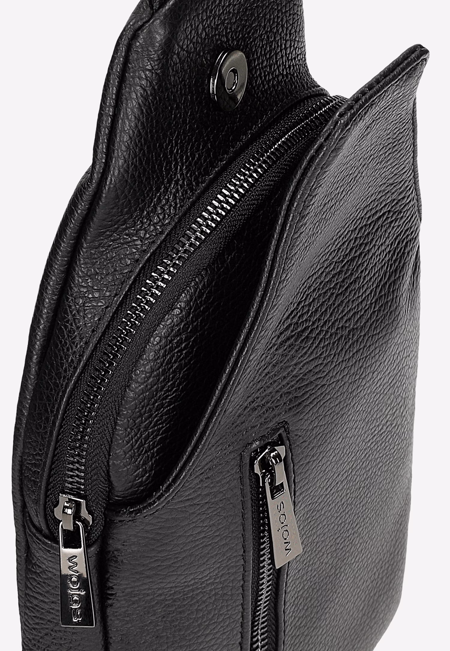 Czarna skórzana nerka męska