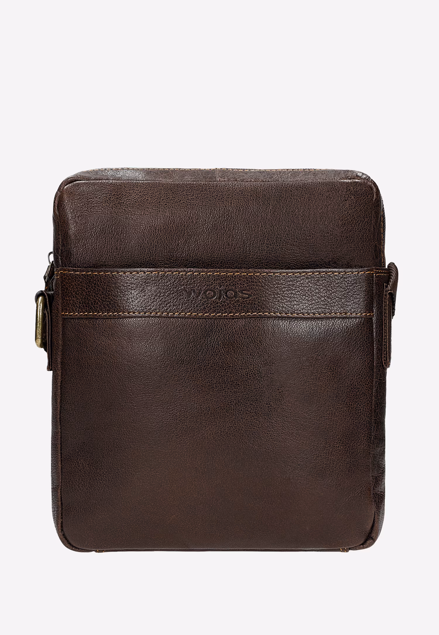 Mała brązowa torba na ramię ze skóry licowej