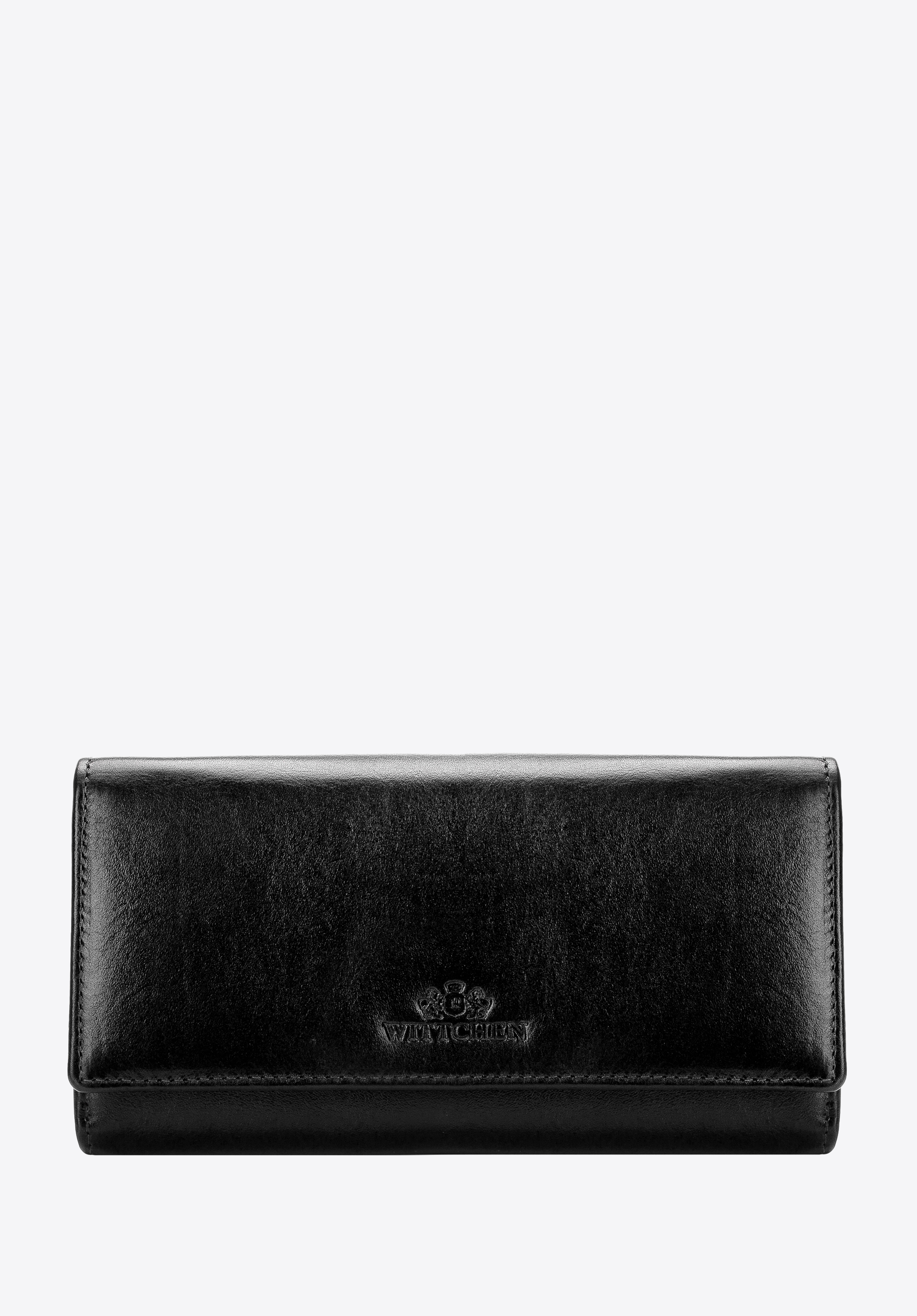 Damski portfel skórzany z obszyciem duży