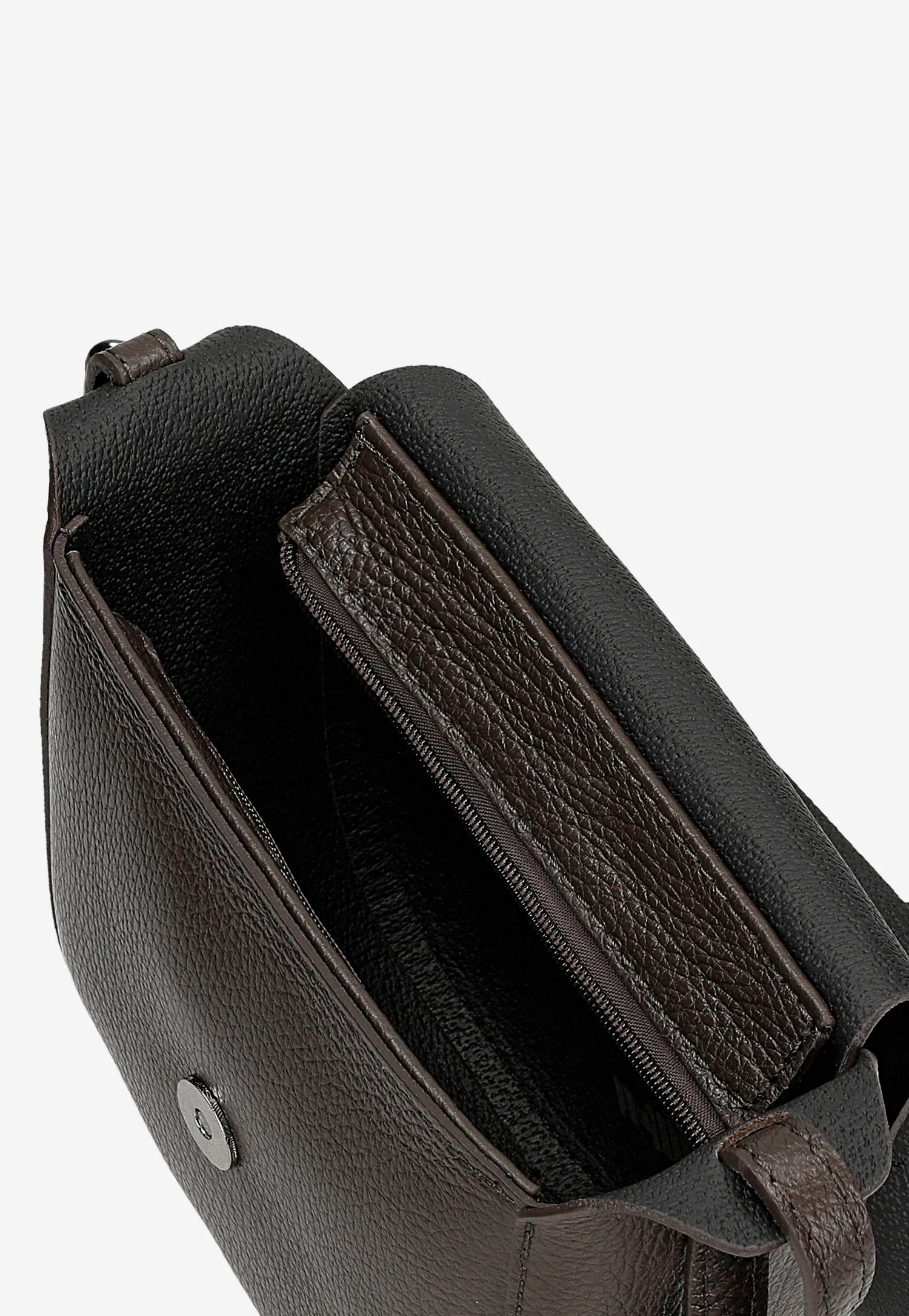 Jasnobrązowa skórzana torebka damska typu saddle bag