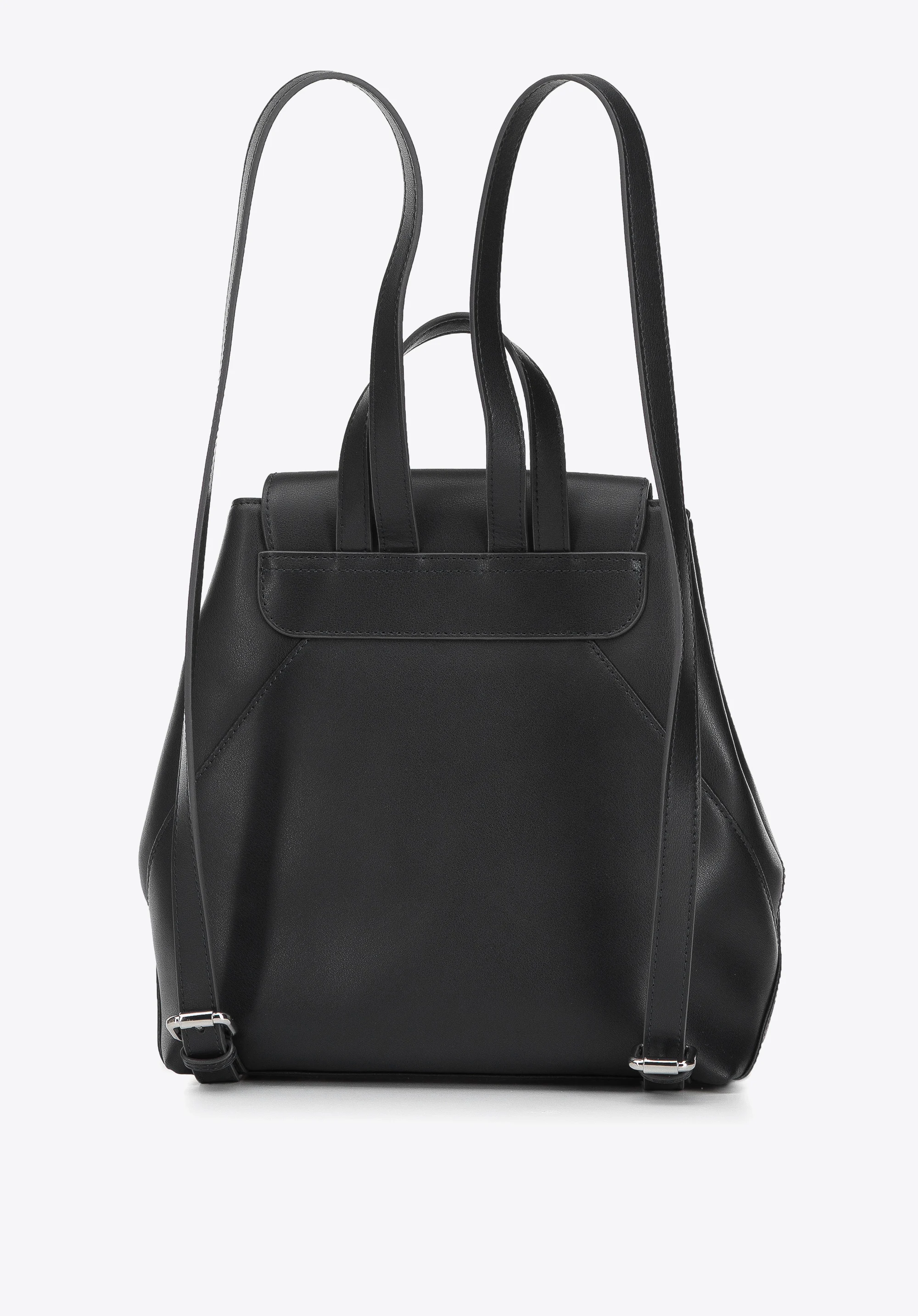 Damski plecak worek skórzany z przeszyciami