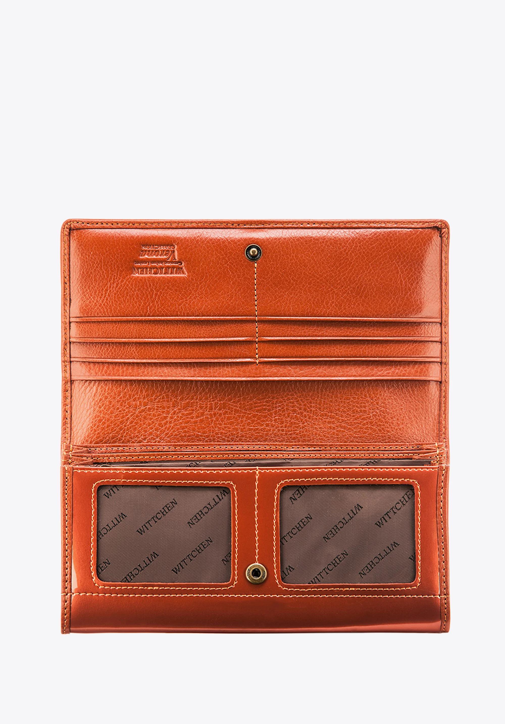 Damski portfel ze skóry lakierowany duży