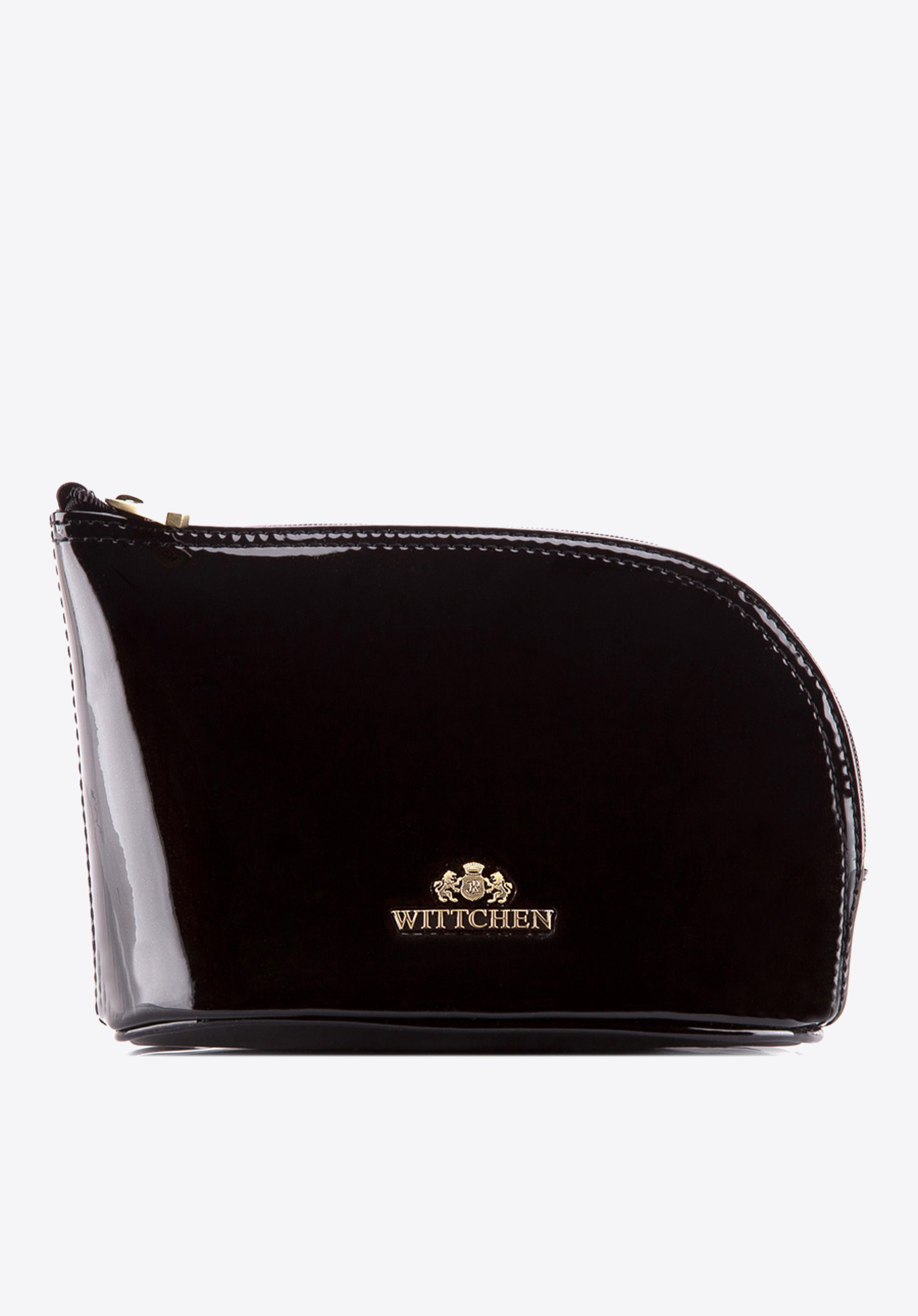 Kosmetyczka skórzana lakierowana wygięta