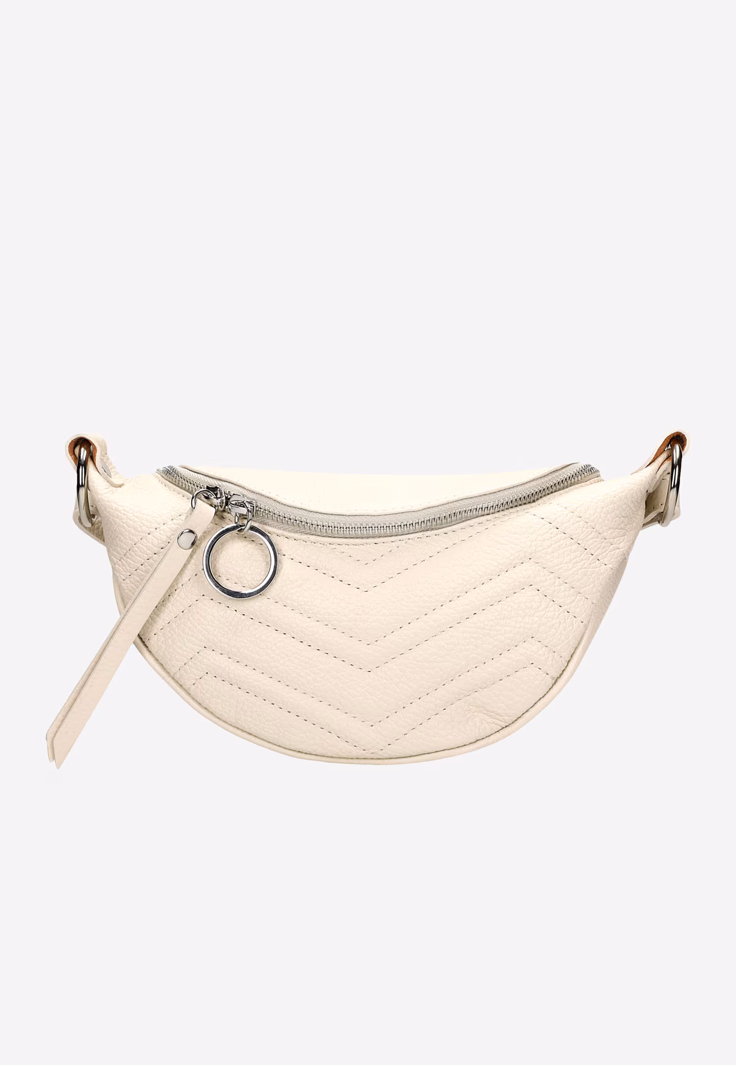 Biała saszetka damska z ozdobnym pikowaniem