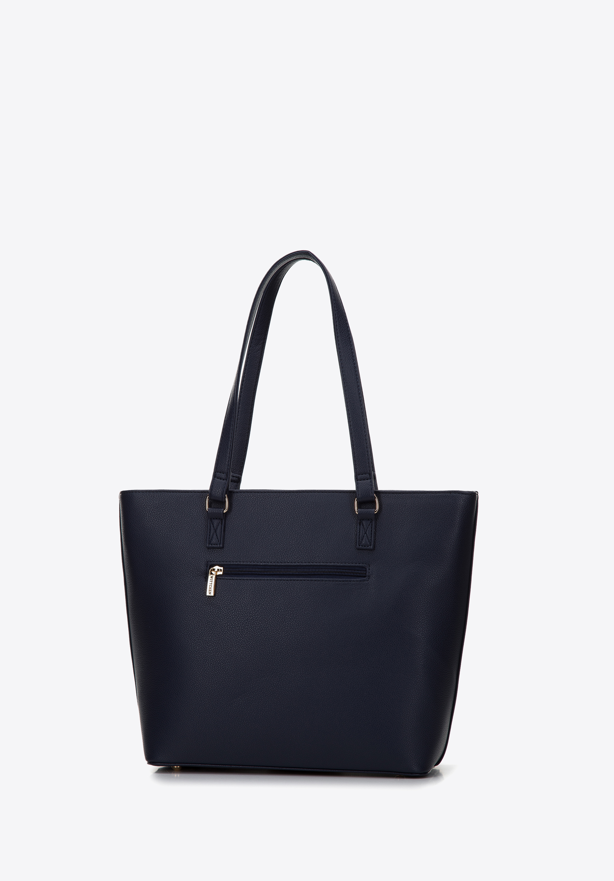 Torebka shopperka z ekoskóry z otwartą kieszenią z przodu