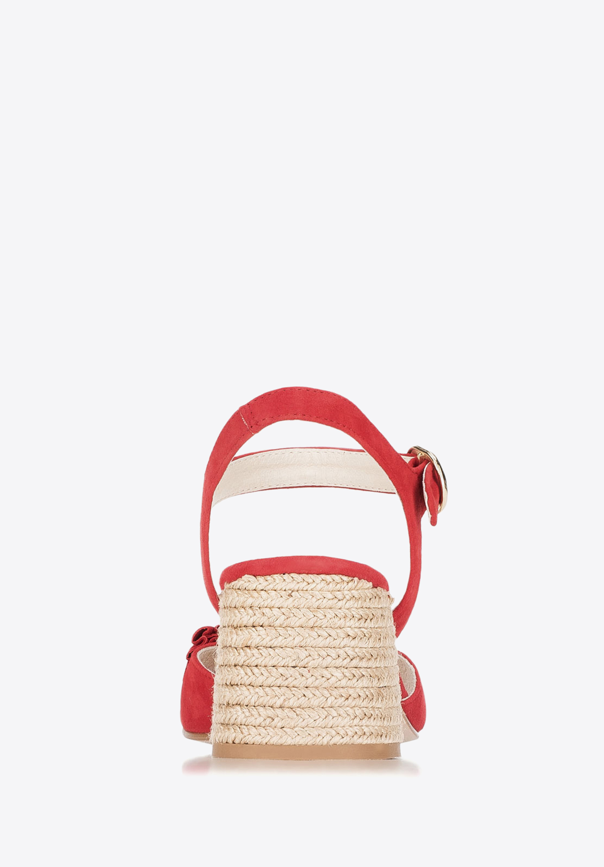 Damskie sandały zamszowe z marszczeniem