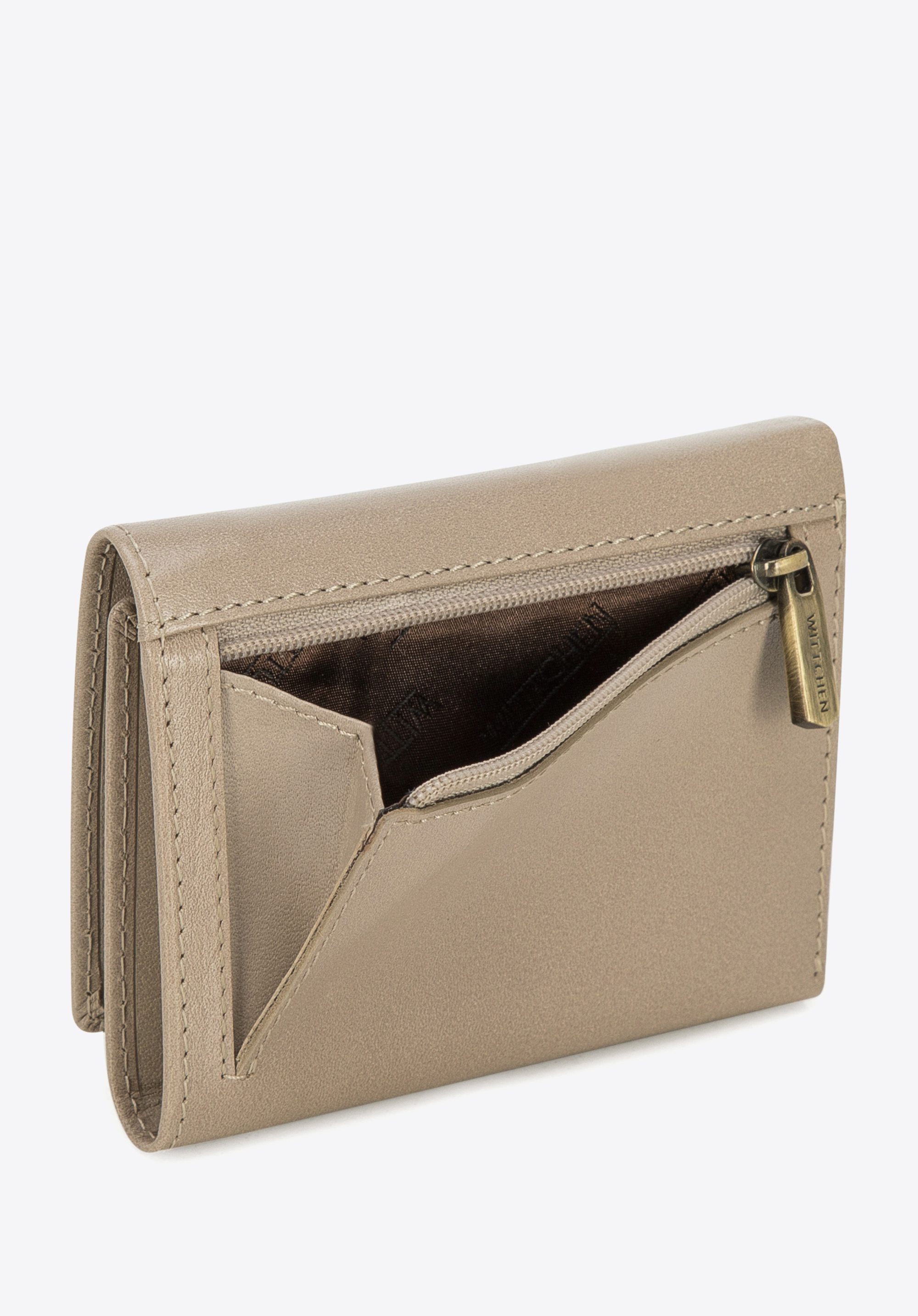 Damski portfel z gładkiej skóry mały