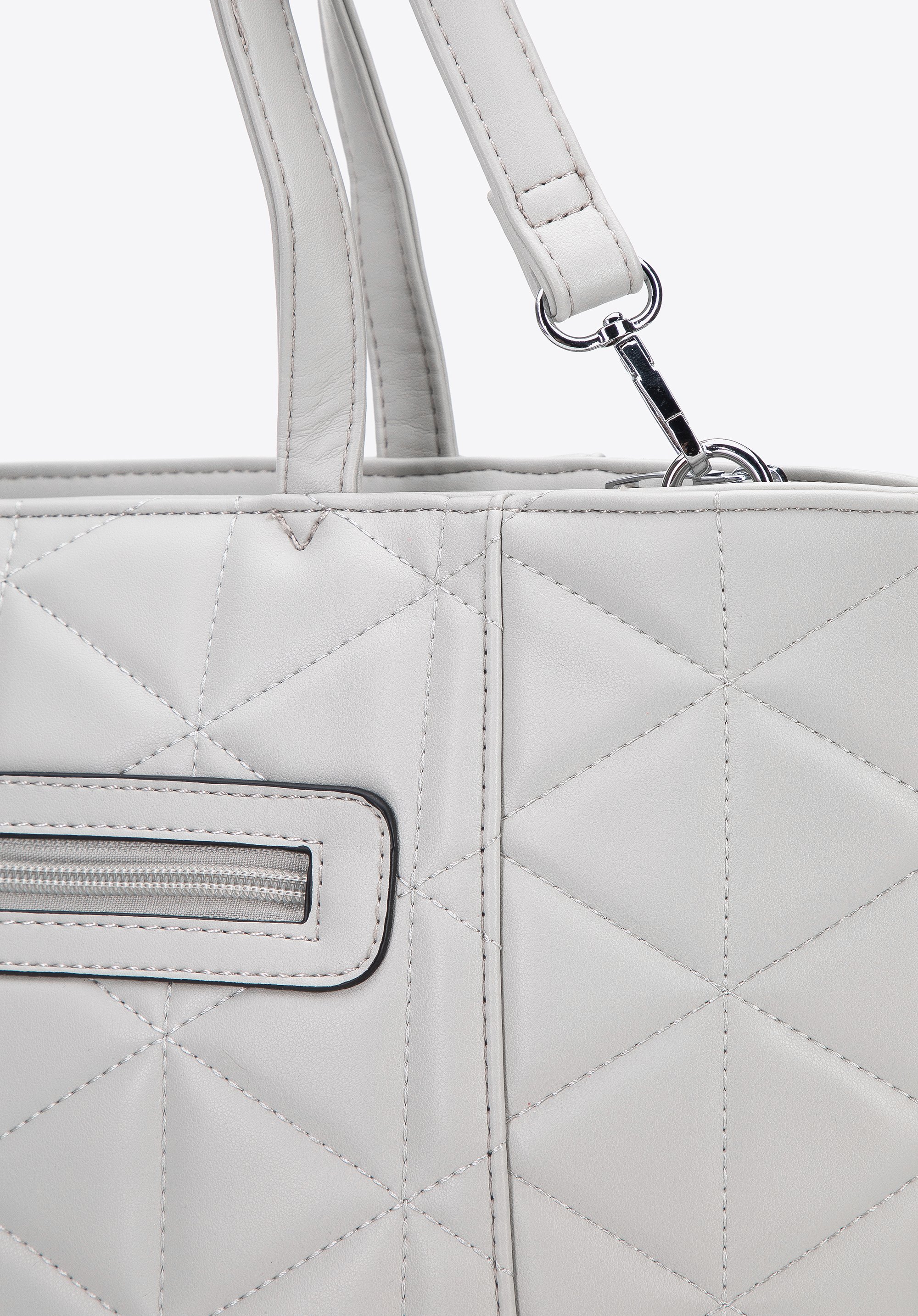 Torebka shopperka z ekoskóry pikowanej w trójkąty