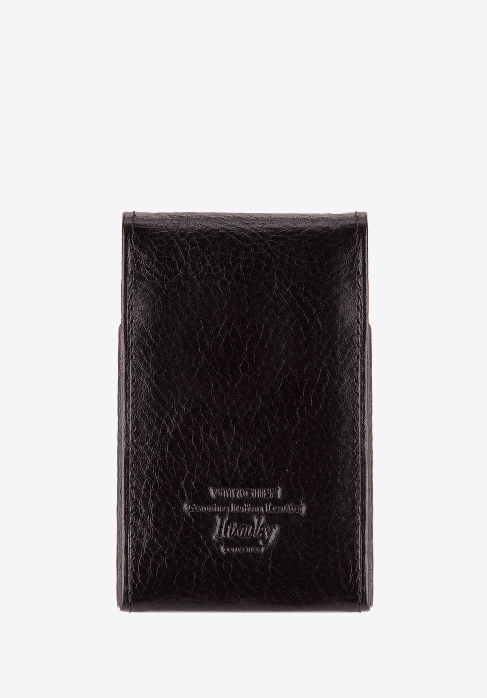 Etui na wizytówki skórzane metalowe