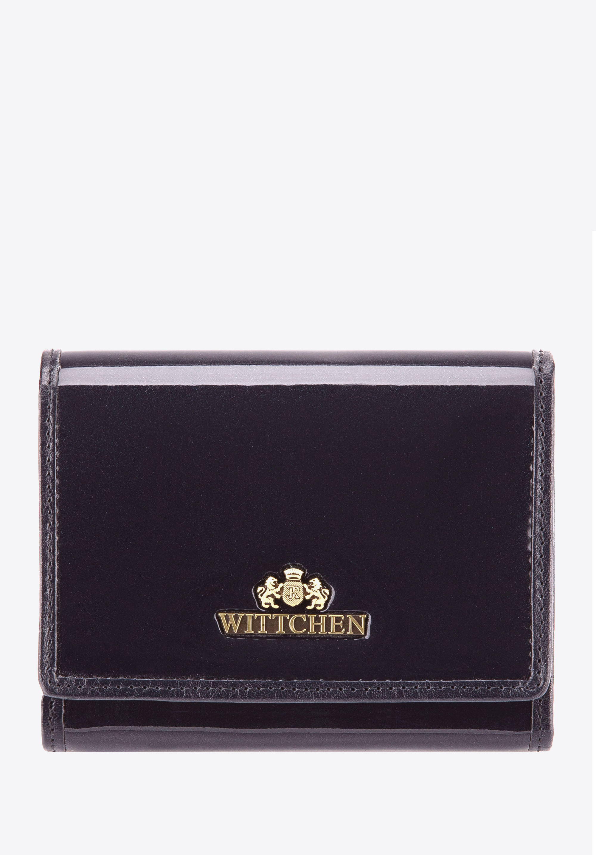 Damski portfel ze skóry lakierowany średni