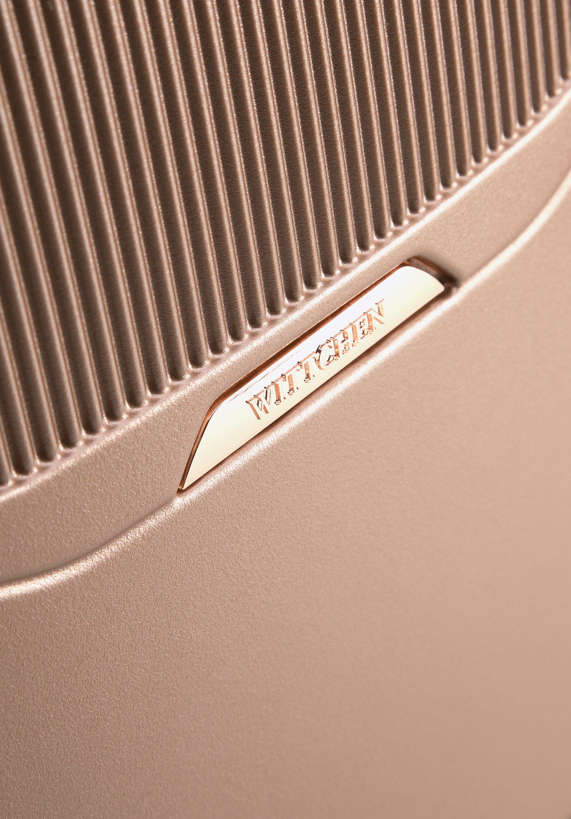 Walizka kabinowa z polikarbonu z suwakiem w kolorze różowego złota