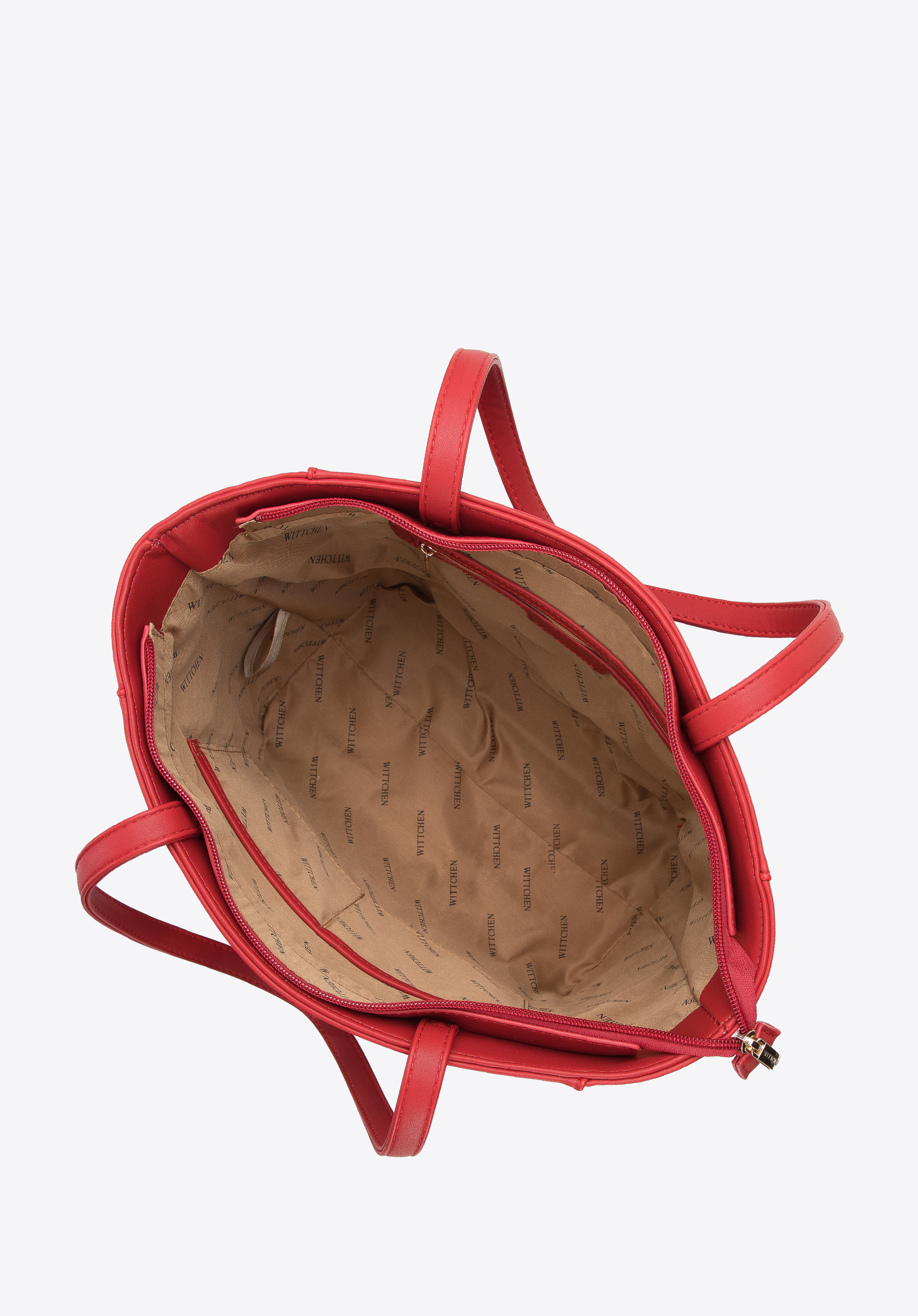 Torebka shopperka z ekoskóry z prostokątną klamrą