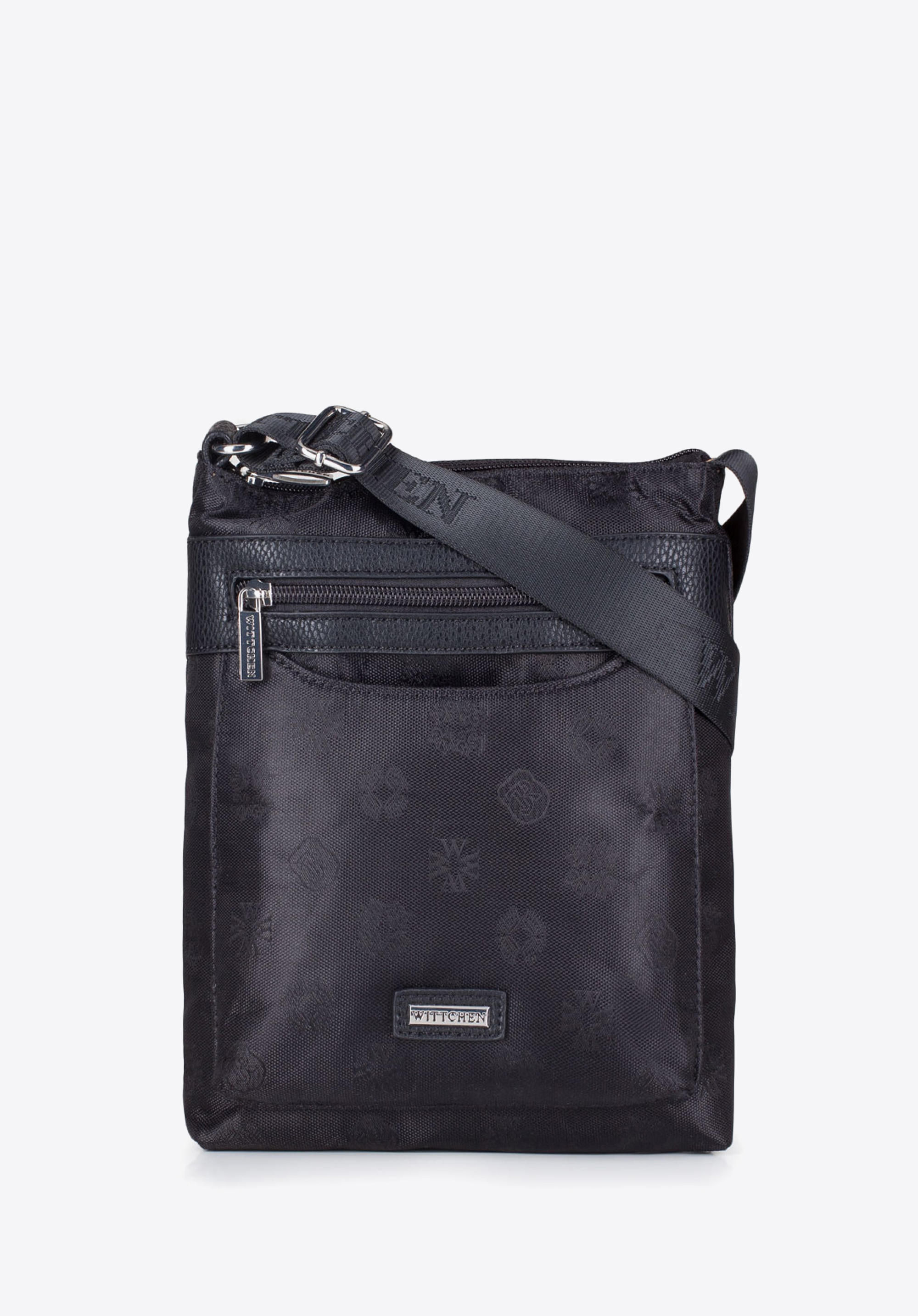 Damska listonoszka z tkaniny w logo z suwakiem