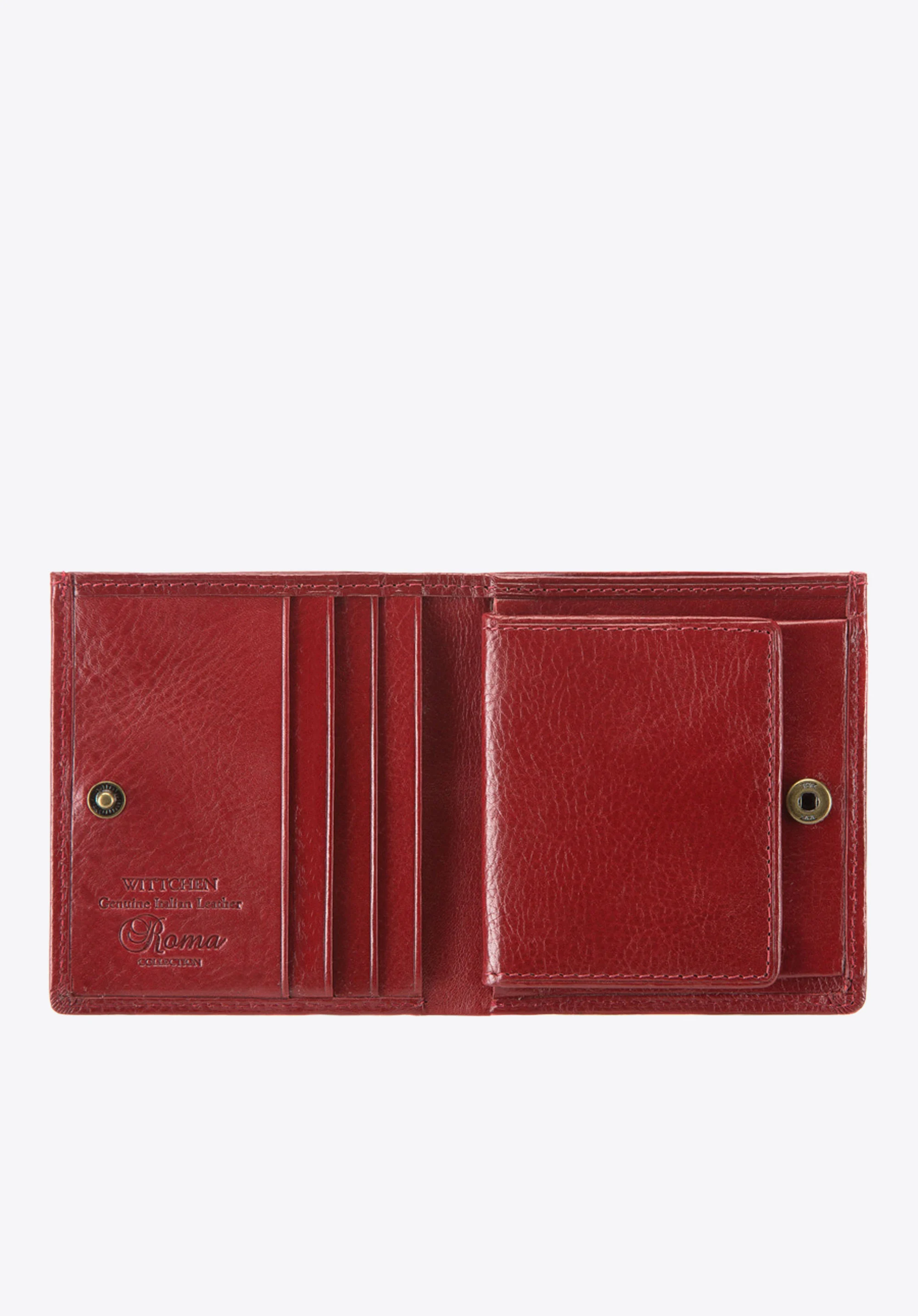 Portfel ze skóry stębnowany mały